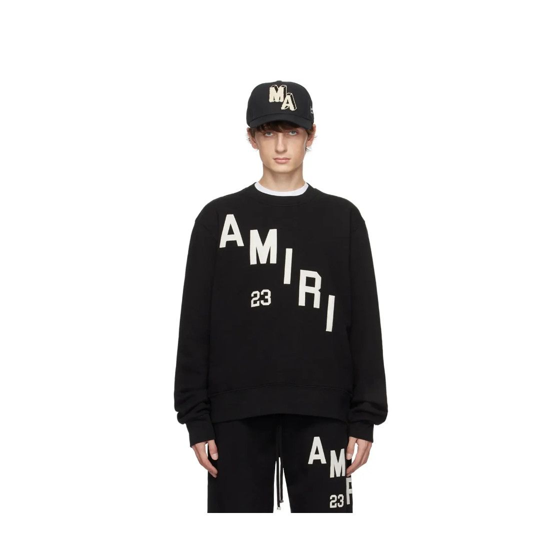 Amiri o1w1db10125 Logo Print Sweatshirt in Black Size US XL / EU 56 / 4 - 1 Thumbnail