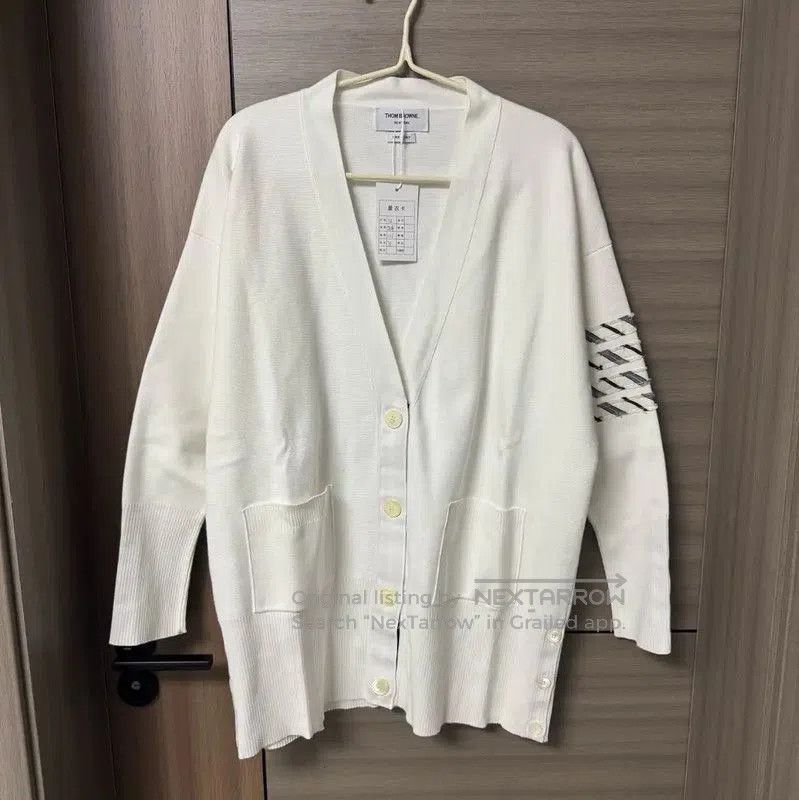 Thom Browne Thom Browne White Cotton Men's Cardigan . Size US S / EU 44-46 / 1 - 1 Thumbnail