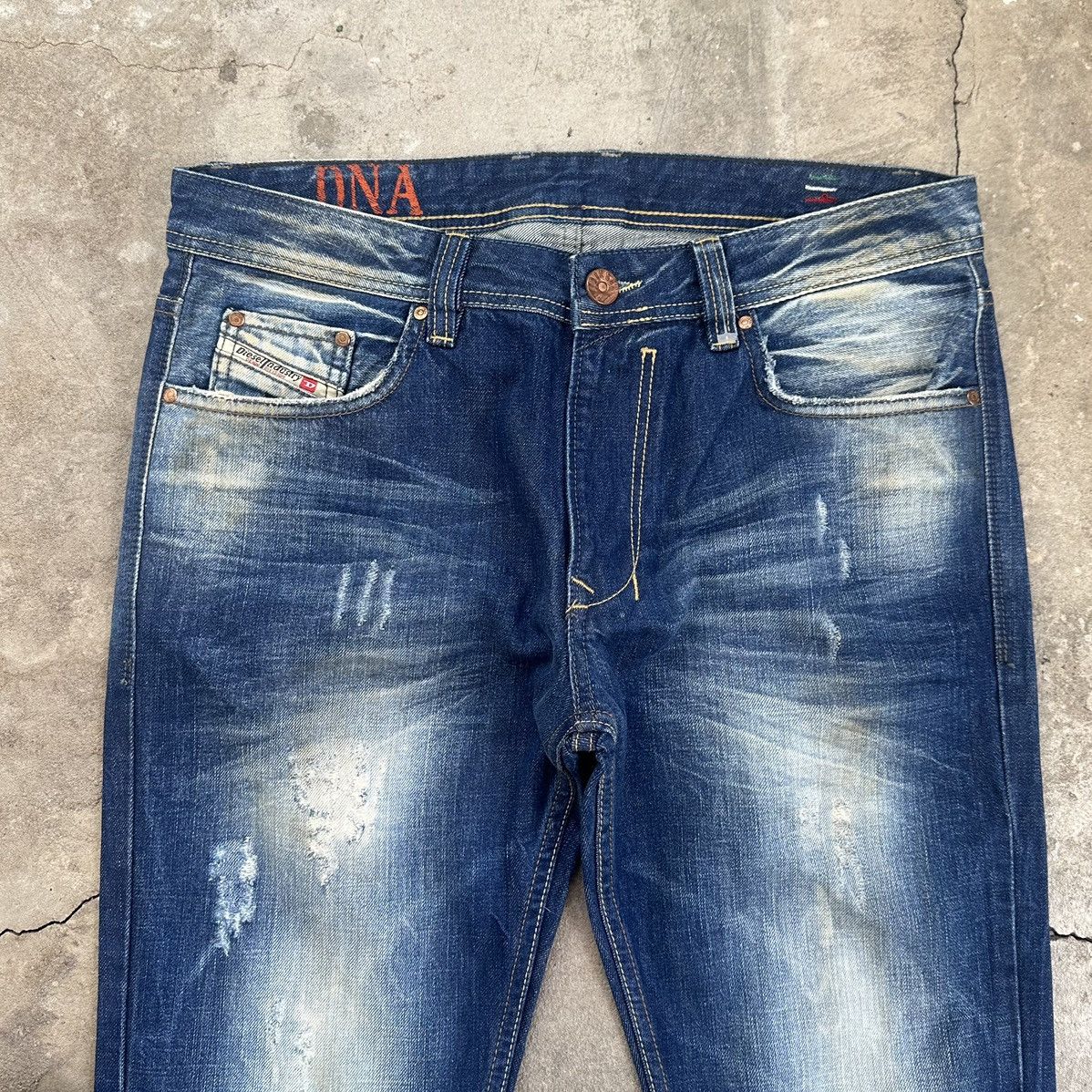 DNA × Diesel 🔥 MUDWASH 🔥VINTAGE DIESEL x DNA JEANS RIPPED DENIM PANTS W33 Size US 33 - 4 Thumbnail