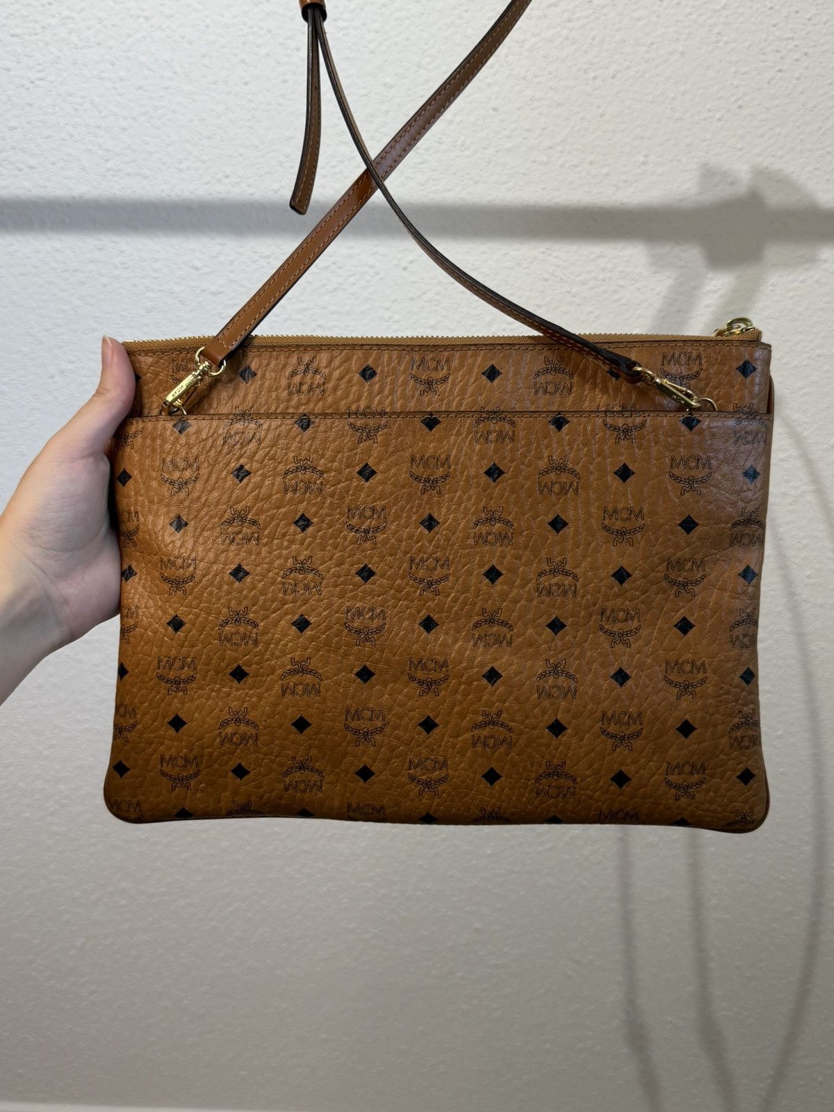 MCM MCM Visetos Original Pouch Cognac and Cardholder Size ONE SIZE - 3 Thumbnail