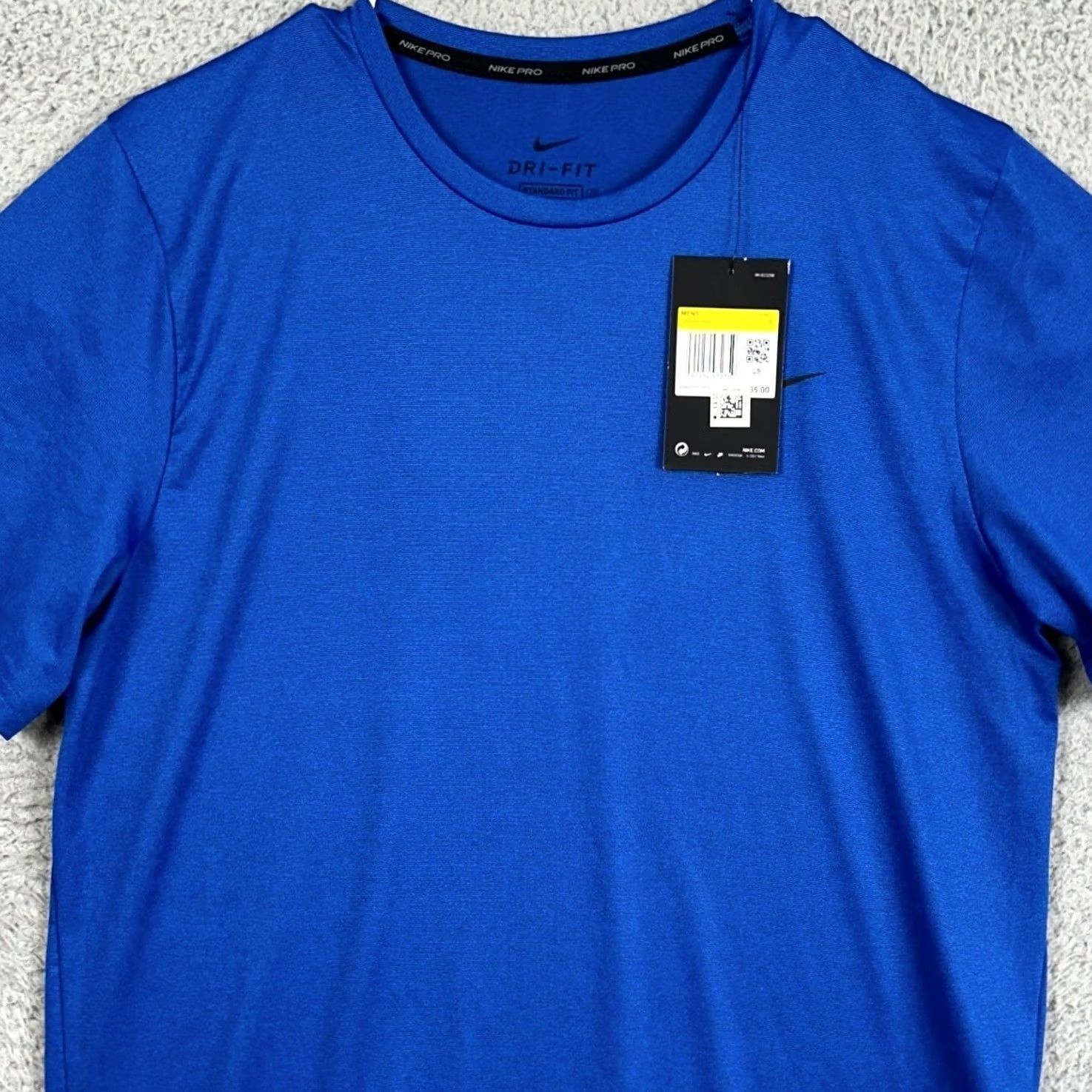 Nike Nike Dri-FIT Shirt Men Small Short Sleeve Blue Athletic T-Shirt Standard Fit Crew Neck Quick Dry Breathable Logo JS Jersey Polyester Spandex Size US S / EU 44-46 / 1 - 2 Thumbnail