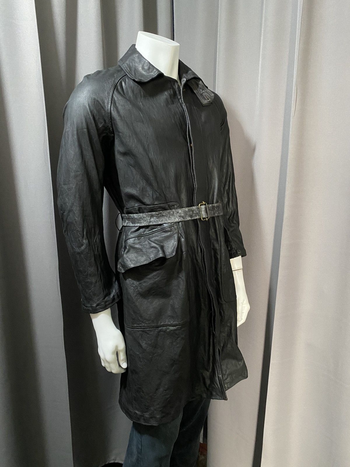 CHRISTIAN PEAU Christian Peau- Waxed Leather Trench Coat Size US M / EU 48-50 / 2 - 16 Thumbnail