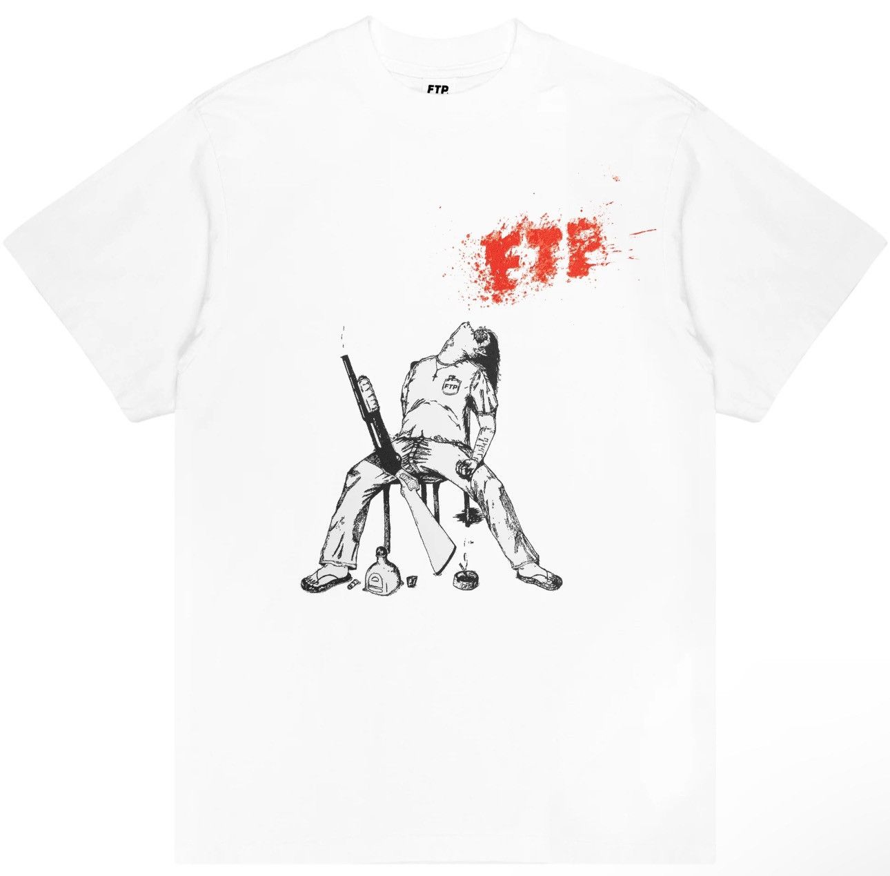 image of Fuck The Population Ftp Kys Tee in Black, Men's (Size 2XL)