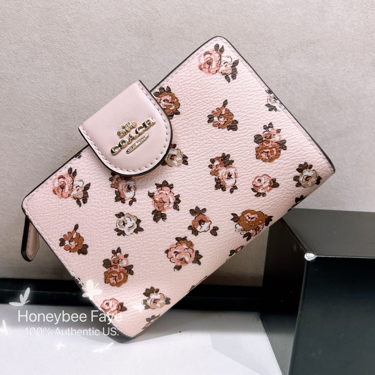 Coach Medium Corner Zip Wallet With Rosette Print CZ343 Size ONE SIZE - 3 Thumbnail