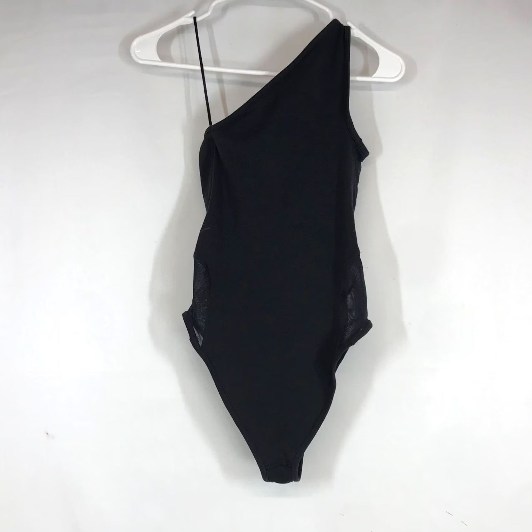 Nike Nike Women's XS Black Dri-Fit One Shoulder Cotton Blend Yoga Bodysuit AR6409 Size XS / US 0-2 / IT 36-38 - 4 Thumbnail