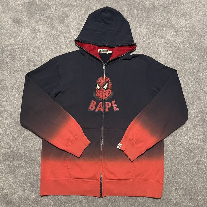 Bape Rare OG A Bathing Ape Bape Marvel Spider Man Full Zip Hoodie