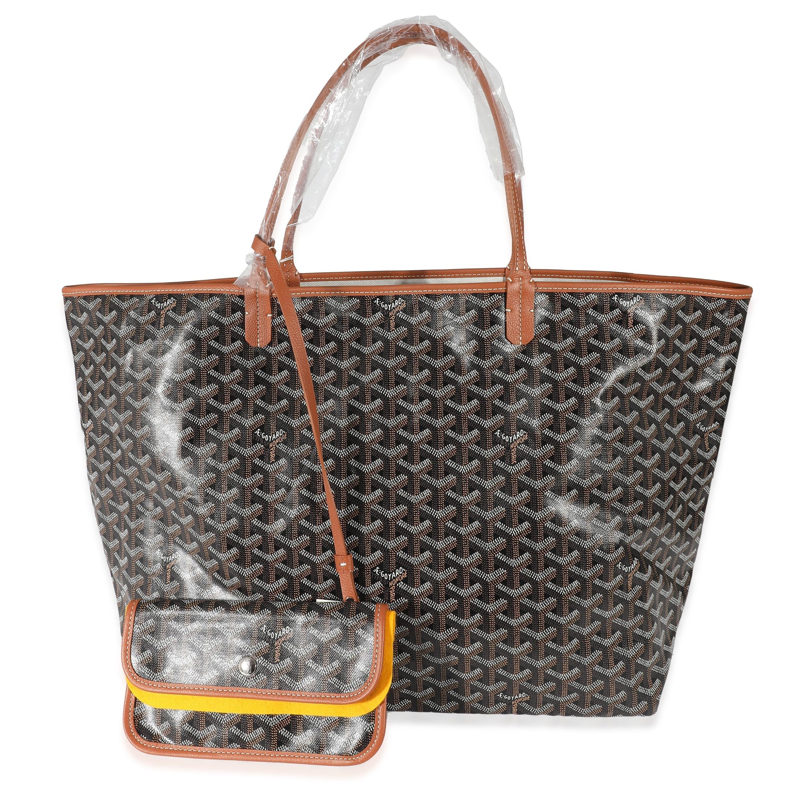 Goyard Black Gold Goyardine Canvas Saint Louis GM