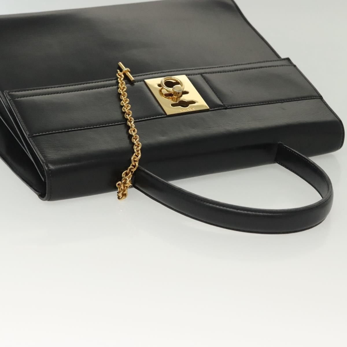 Celine CELINE Hand Bag Leather Black Gold Size ONE SIZE - 6 Thumbnail