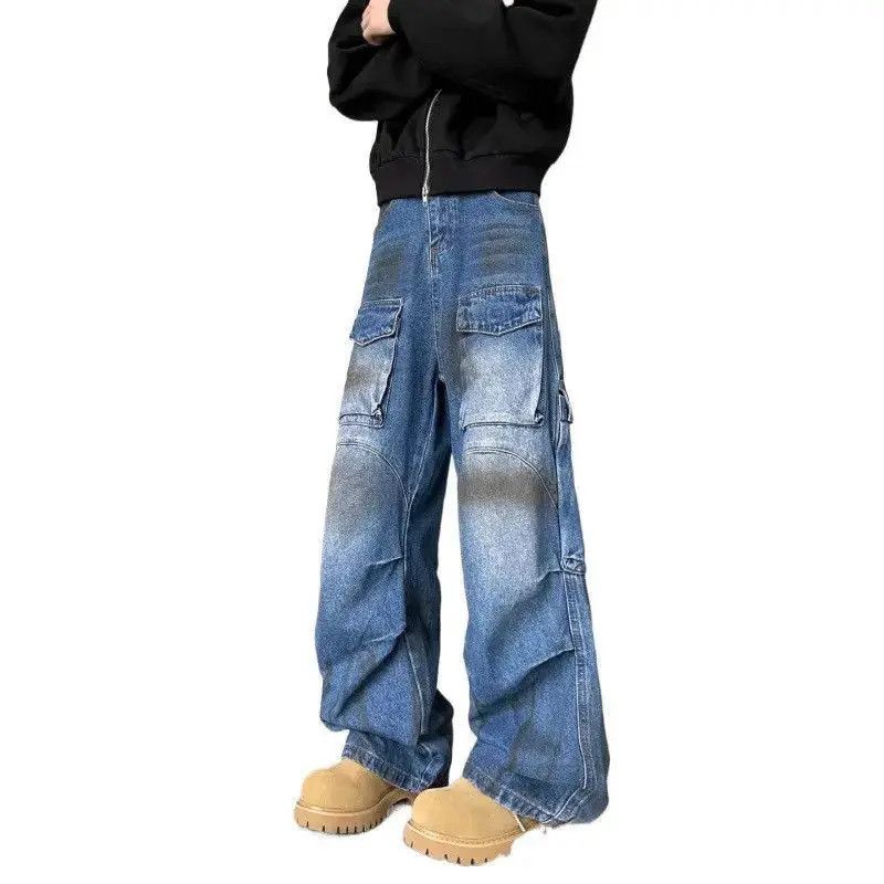 Japanese Brand Retro loose straight pocket jeans Size US 32 / EU 48 - 5 Thumbnail