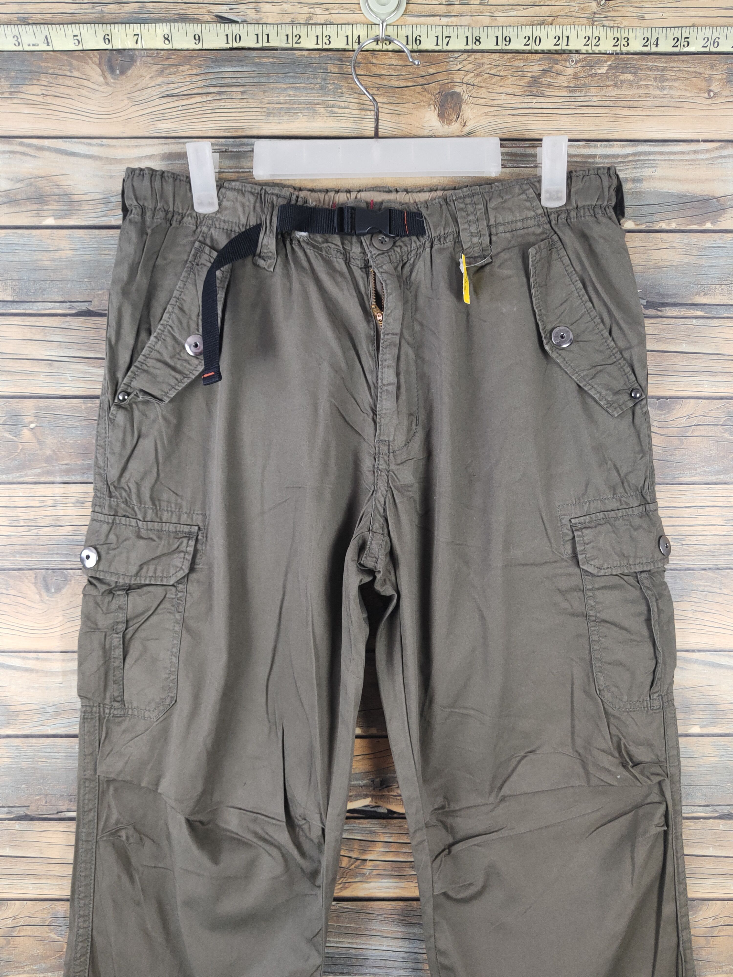 Japanese Brand DL Japanese Brand Dark Olive Multipocket Cargo Pants #2116 Size US 32 / EU 48 - 2 Thumbnail