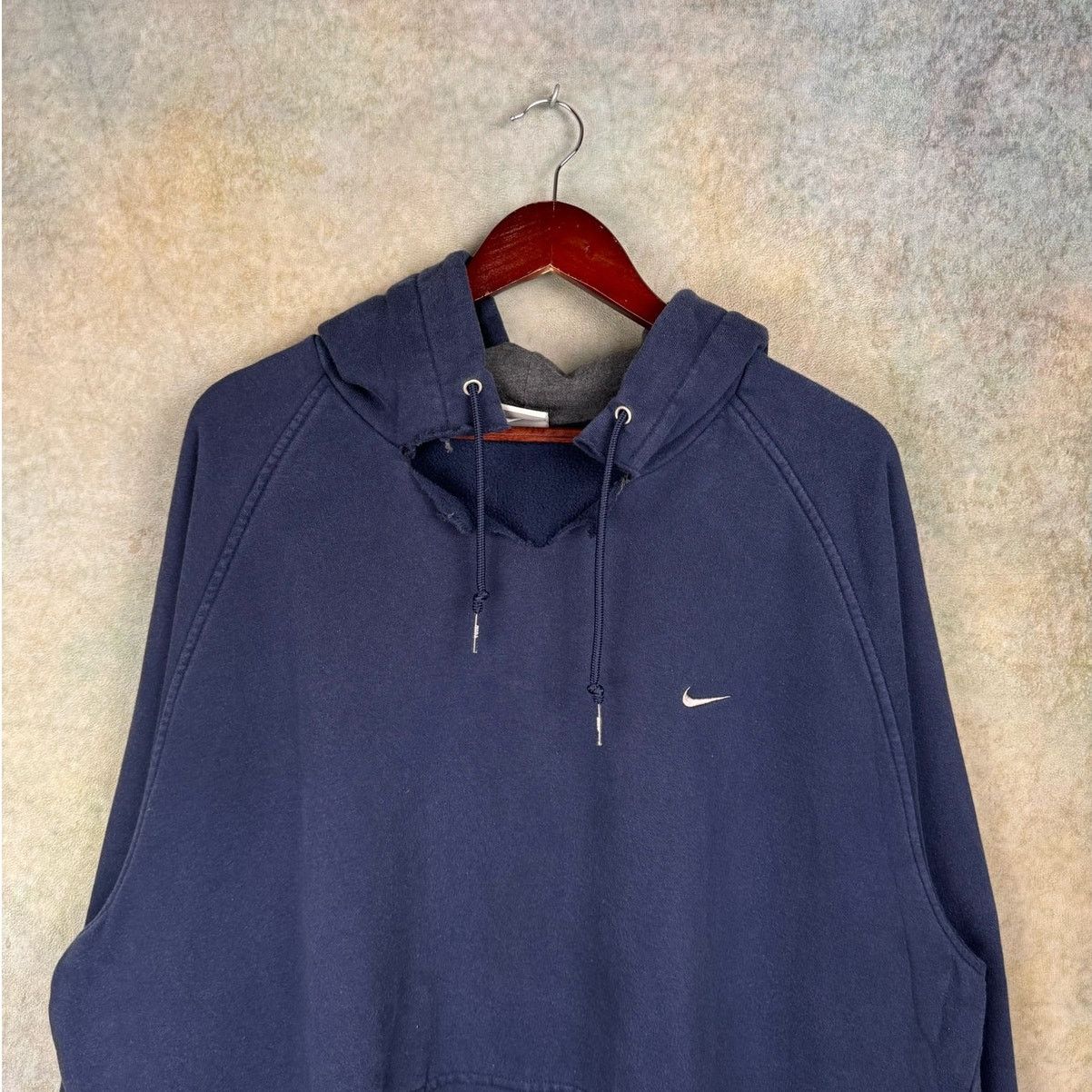 Nike × Vintage VTG Y2K Nike Logo Hoodie Sweatshirt XXL Navy Blue Swoosh Size US XXL / EU 58 / 5 - 4 Thumbnail