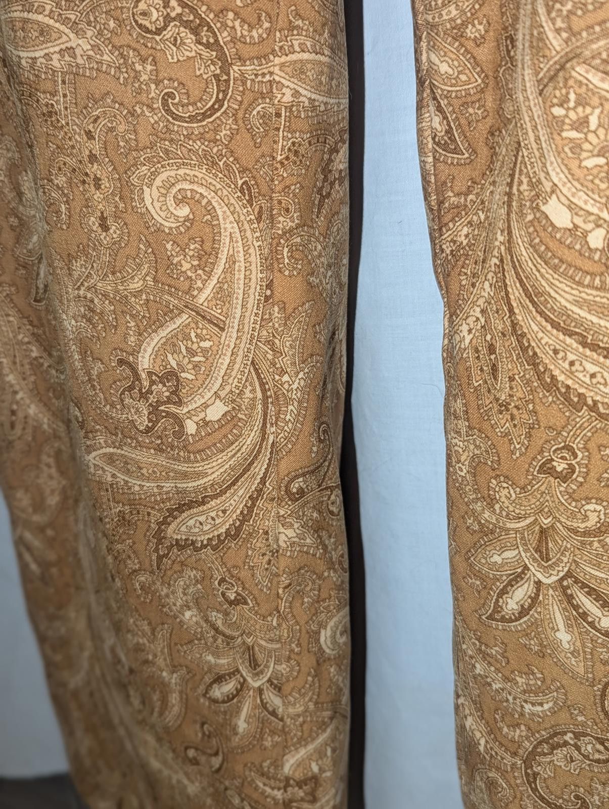 Denim & Co. Vintage 90s Boho Beige Paisley Pants Women's Size S Size 28" / US 6 / IT 42 - 3 Thumbnail