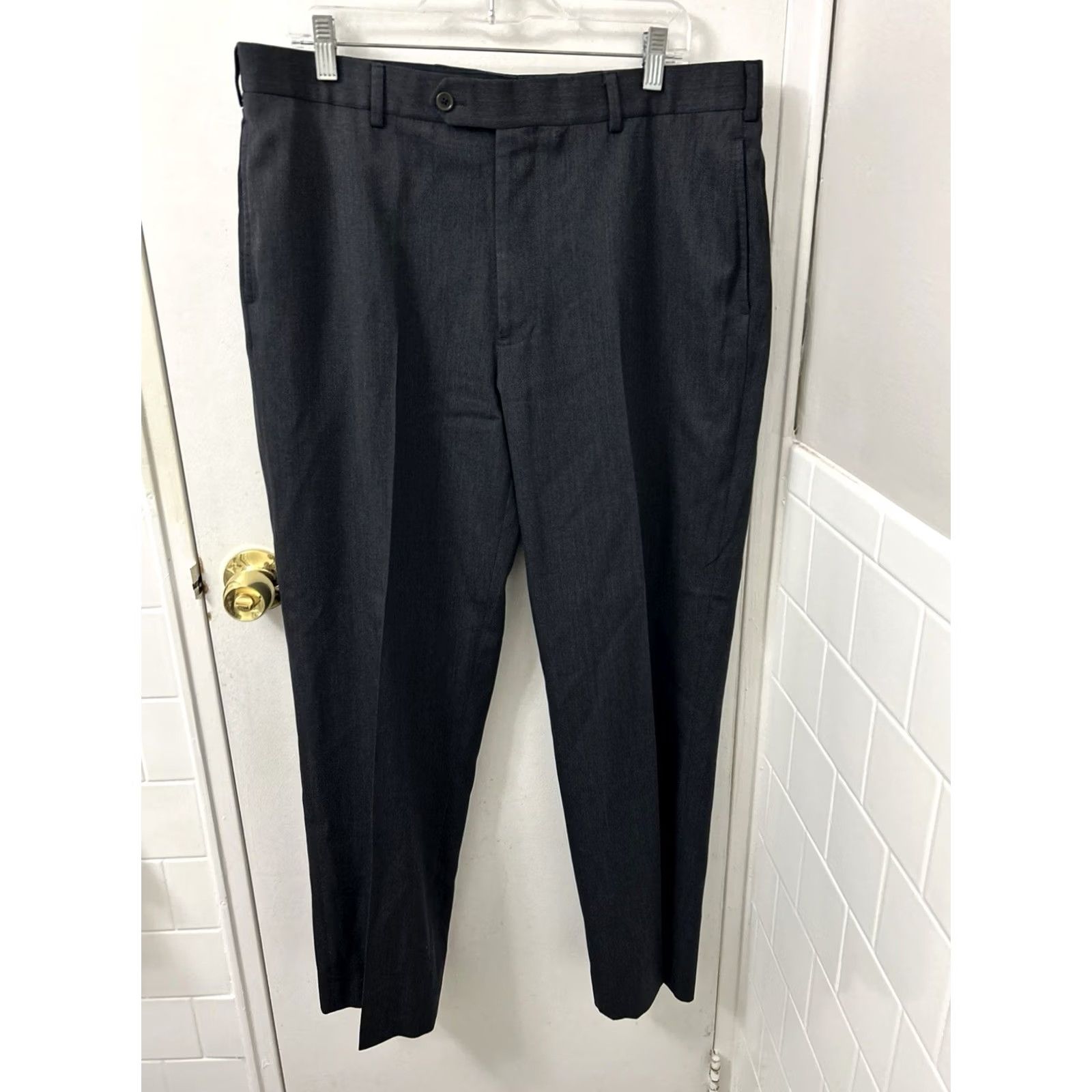 Brooks Brothers Brooks Brothers Dress Mens 37 Gray Madison Pants 37x31 Charcoal Wool Trousers Size US 37 - 2 Thumbnail