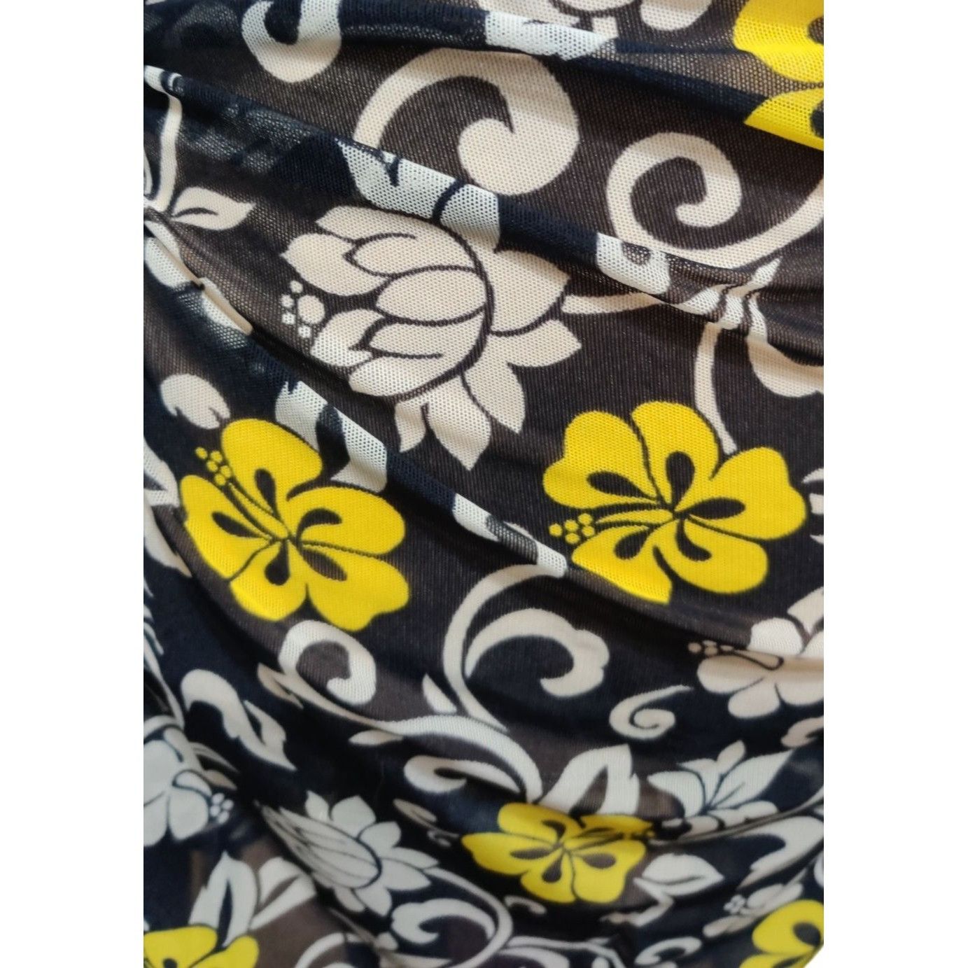 Vintage St John's Bay One Size Womens Black Yellow Sarong Floral Vin Size ONE SIZE - 5 Thumbnail