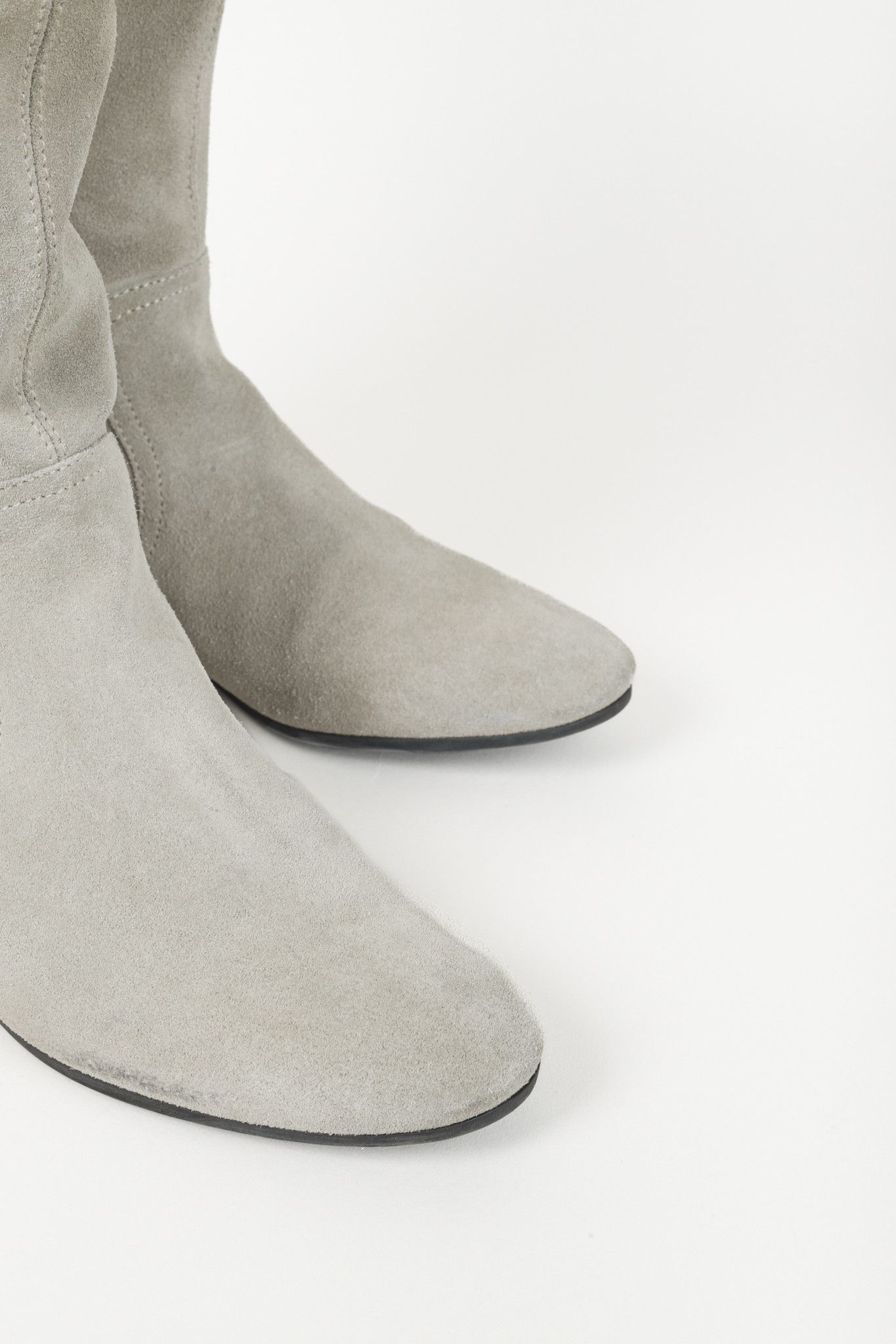 Gucci Gucci GG Grey Beige Suede Calf Height Flat Boots Size US 6.5 / IT 36.5 - 6 Thumbnail