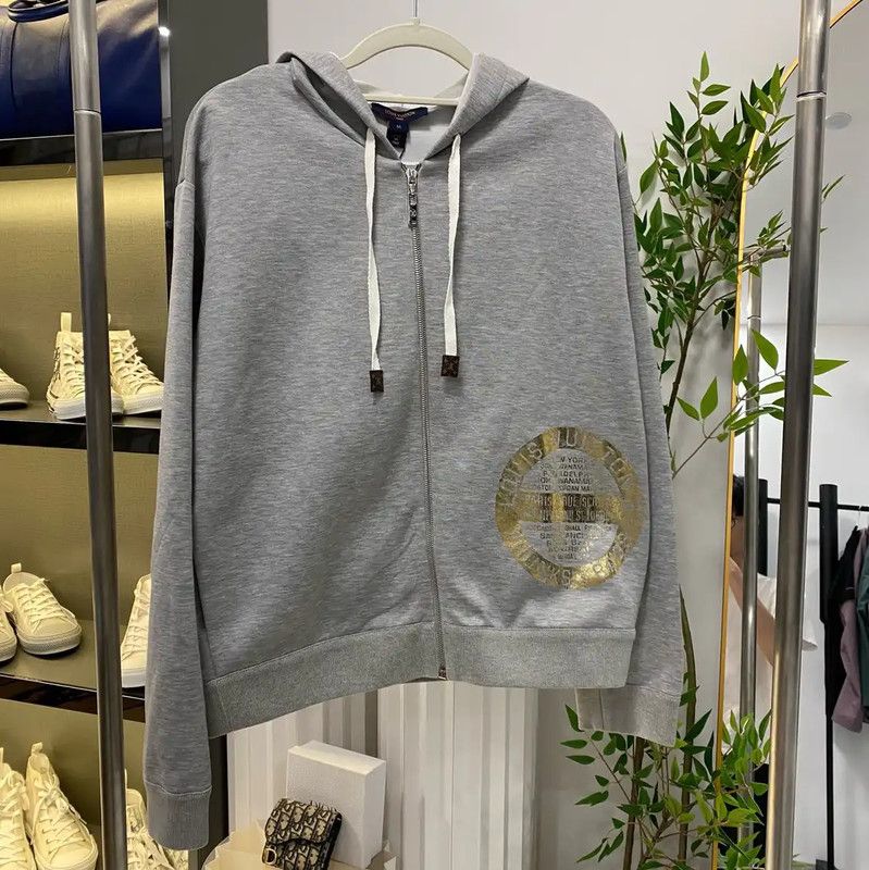 Louis Vuitton Louis Vuitton Gray Womens Hoodie with Logo Print 0089 Size M / US 6-8 / IT 42-44 - 1 Thumbnail