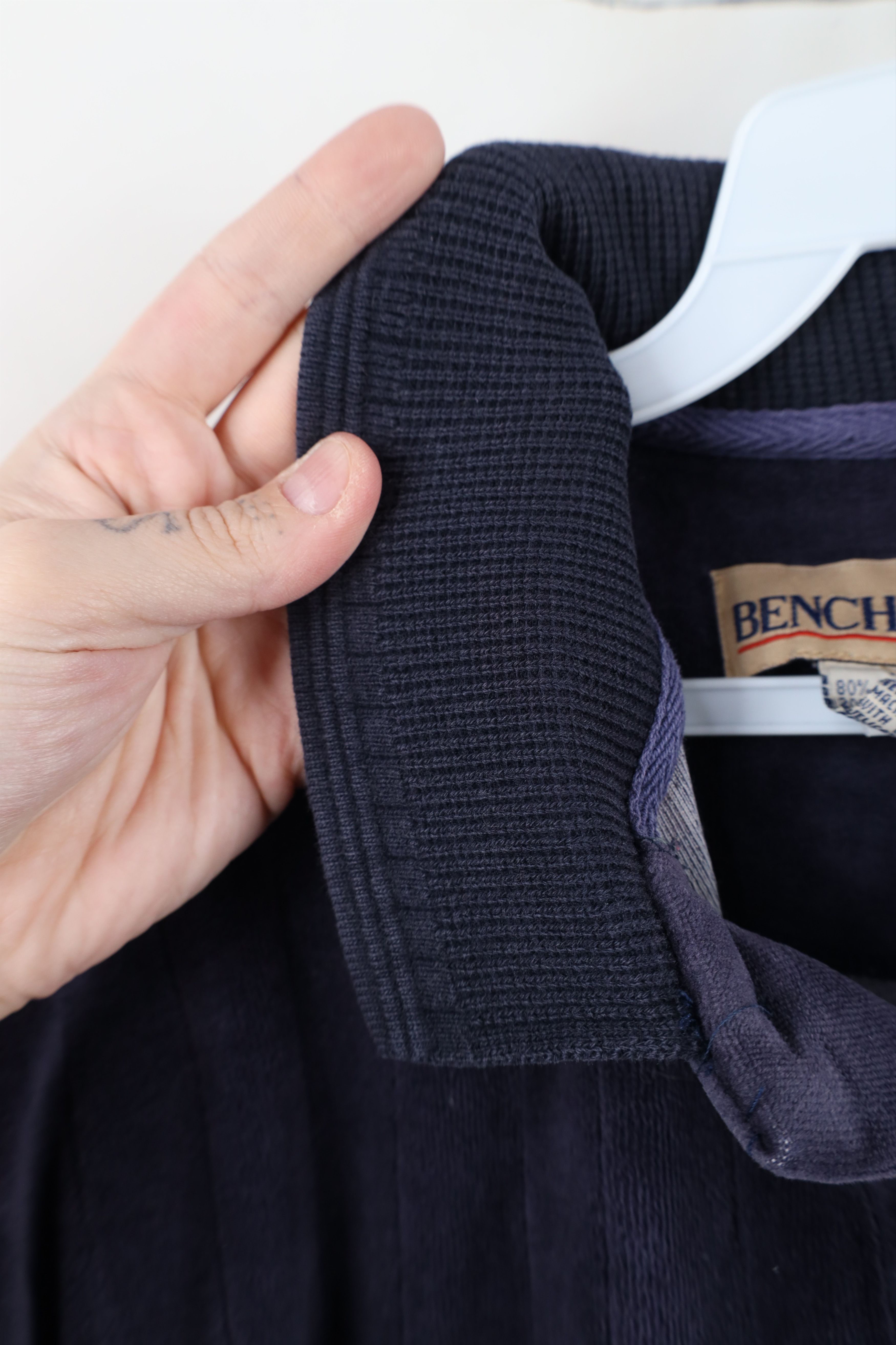 Vintage Vintage 90s Streetwear Fleece Velour Long Sleeve Polo Size US L / EU 52-54 / 3 - 6 Thumbnail