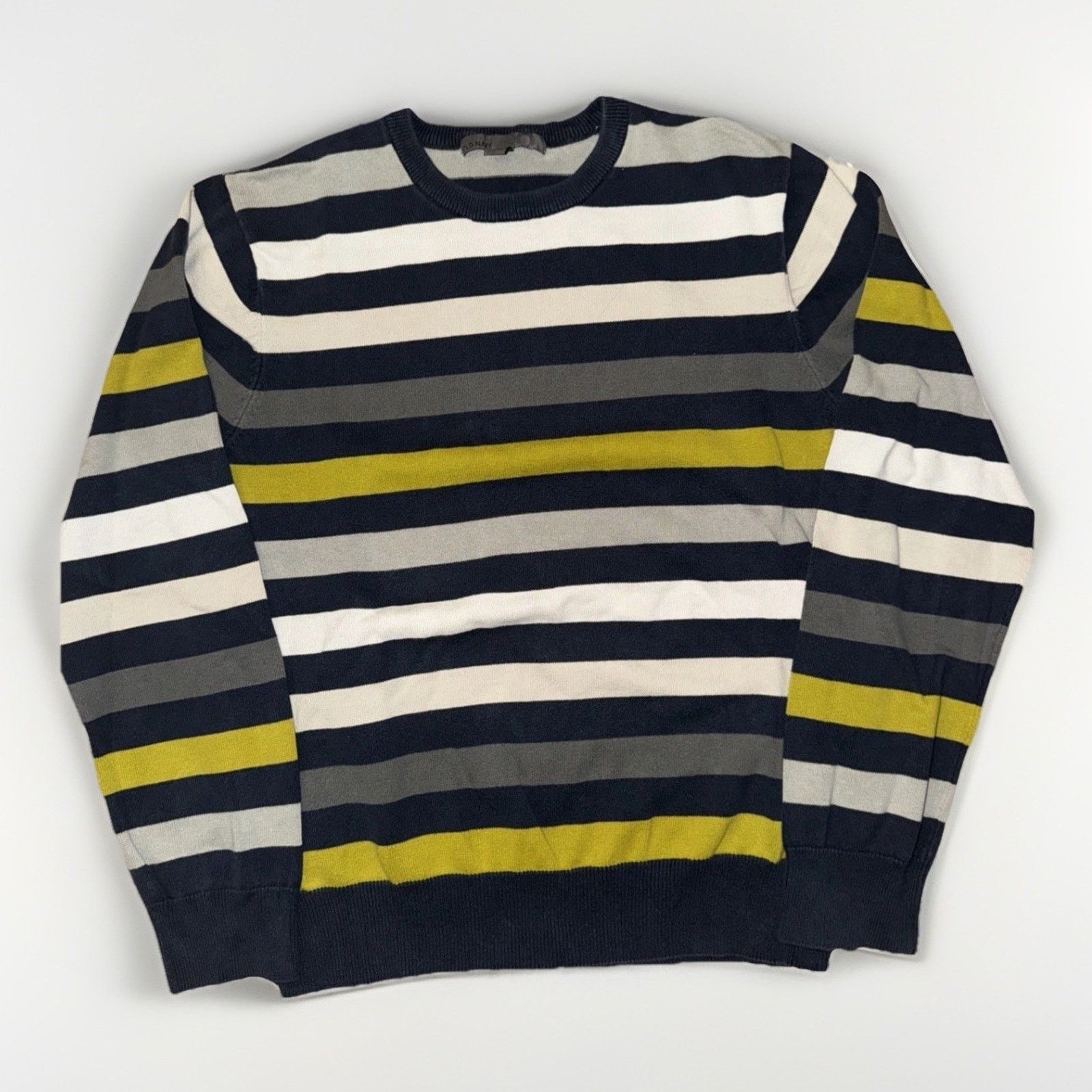 Old Navy Old Navy Striped Crewneck Sweater M Blue Gray Knit 18x23 Size US M / EU 48-50 / 2 - 1 Thumbnail