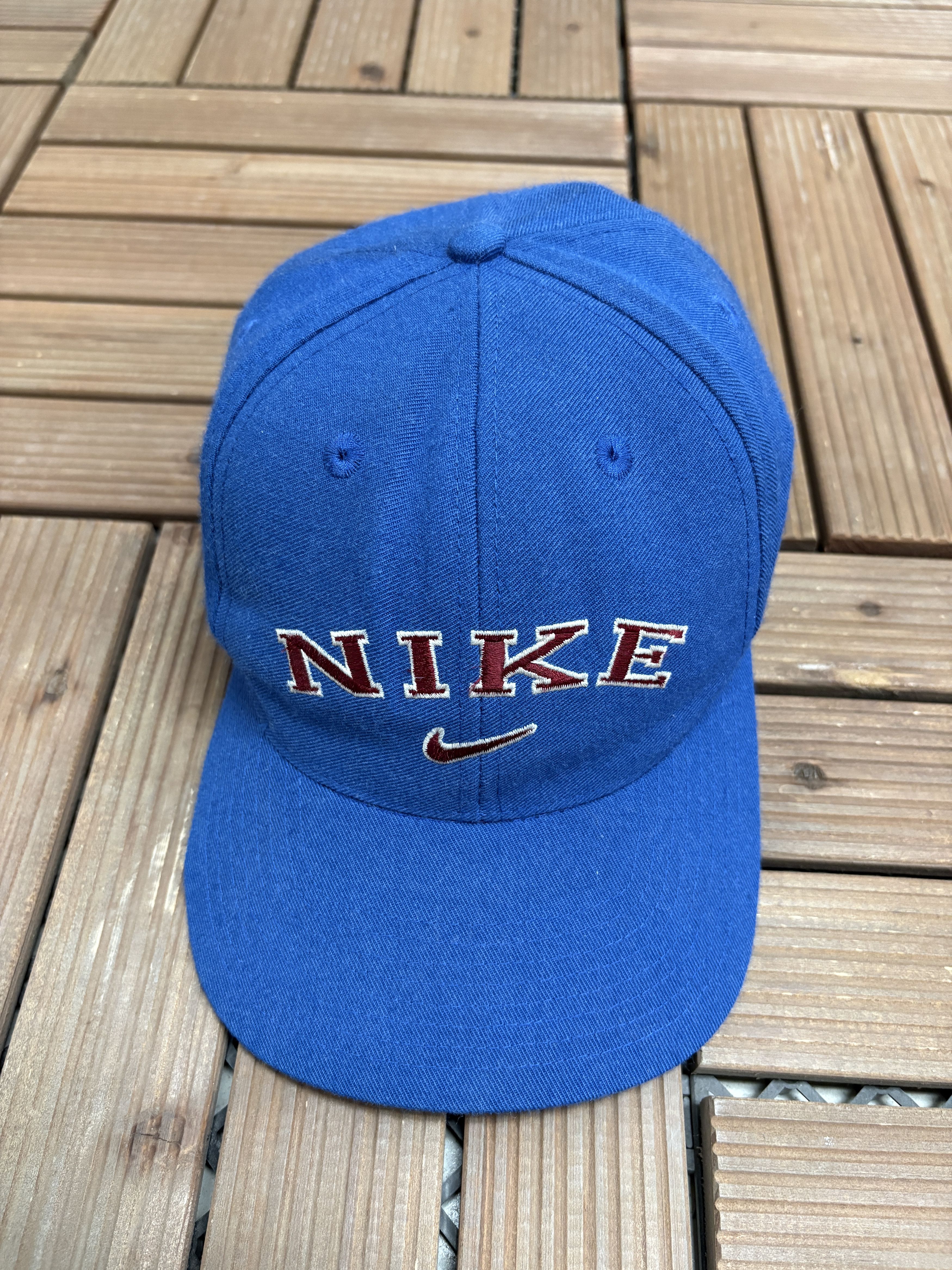 Nike Nike Spell Out Embroidered Vintage Blue Snap Back Hat Cap Size ONE SIZE - 2 Thumbnail