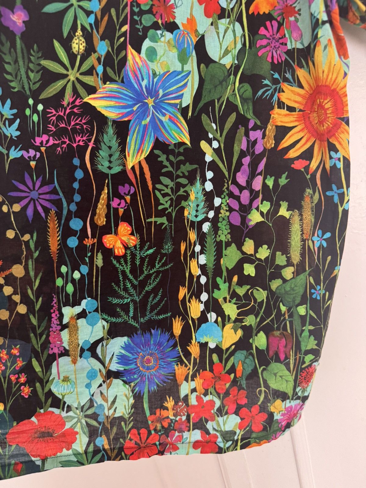 Engineered Garments Engineered Garments Black Floral Lawn Camp Shirt Size US S / EU 44-46 / 1 - 21 Thumbnail