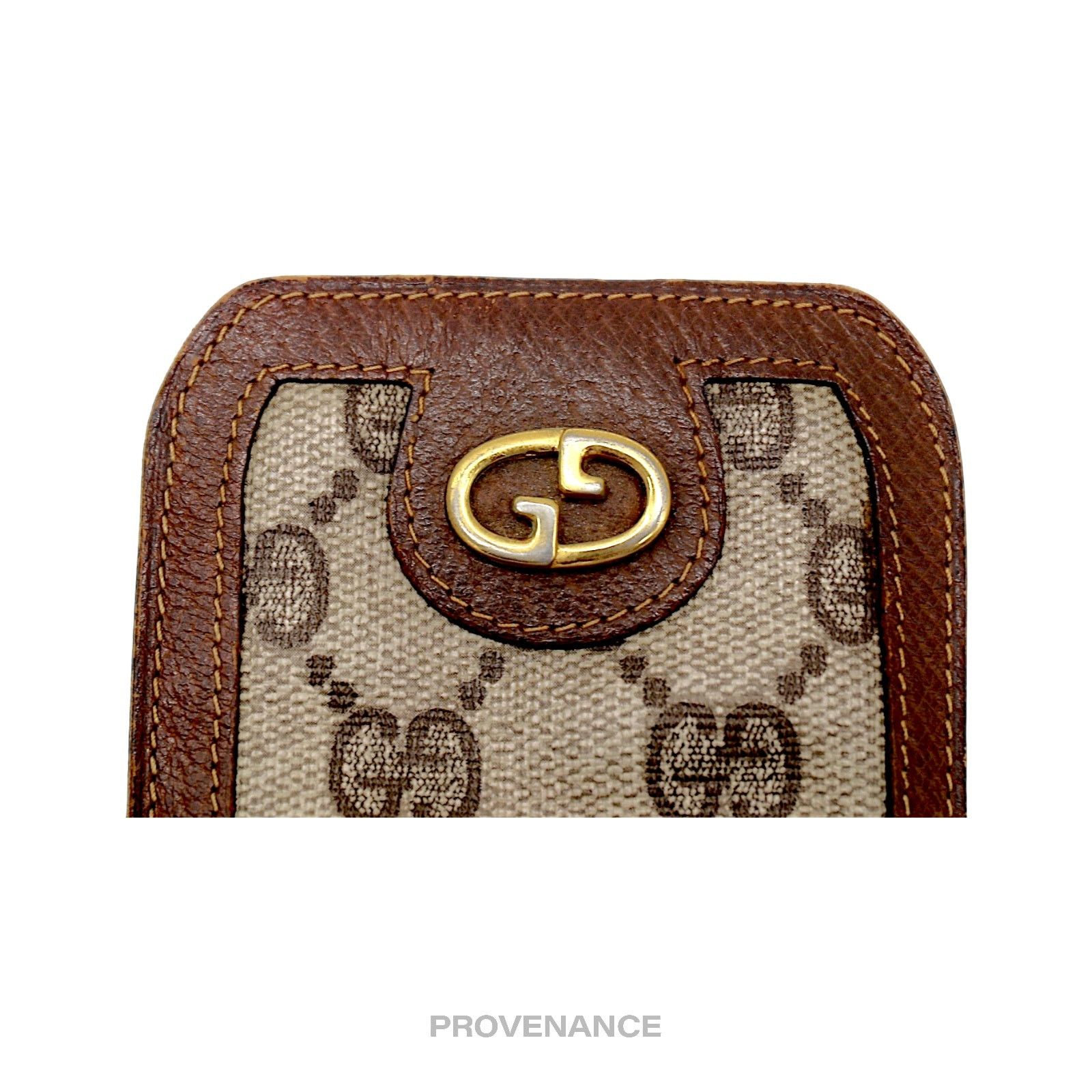 Gucci 🔴 Gucci GG Supreme Canvas Logo Eyewear Case - Brown Size ONE SIZE - 6 Thumbnail