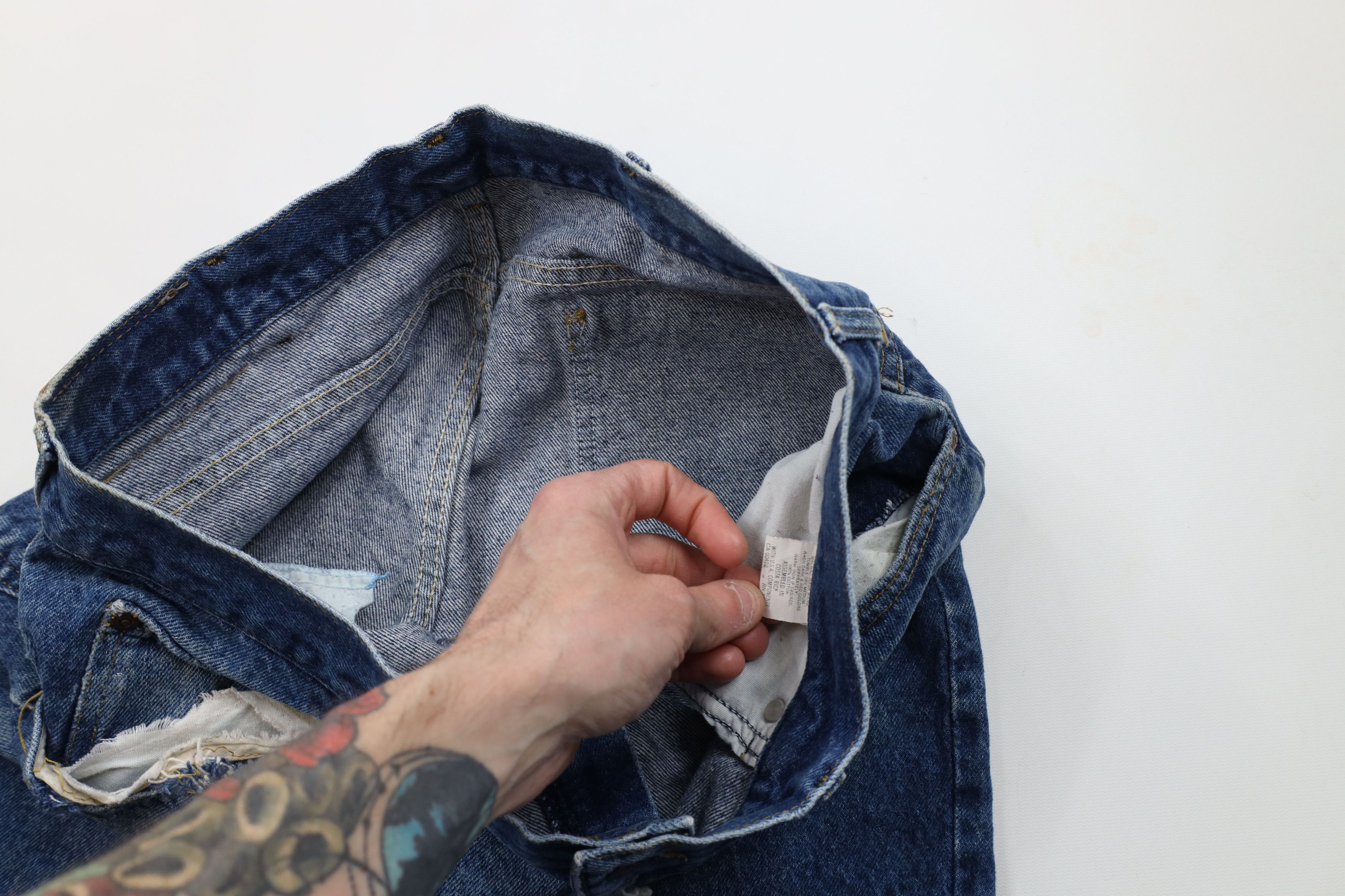 Lee × Vintage Vintage 90s Lee Straight Leg Denim Jeans Blue Cotton Size US 34 / EU 50 - 8 Thumbnail