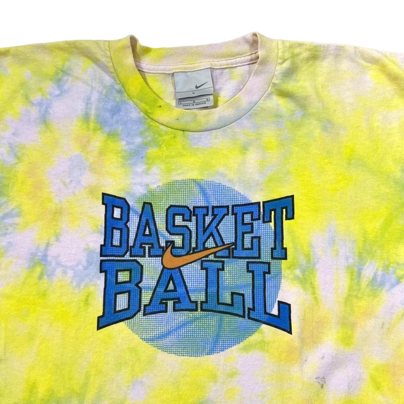 Nike VINTAGE Nike Basketball Swoosh Spellout Yellow Graphic Tie Dye T-Shirt Large Mens Short Sleeve Round Neck Cotton Logo Size US L / EU 52-54 / 3 - 3 Thumbnail