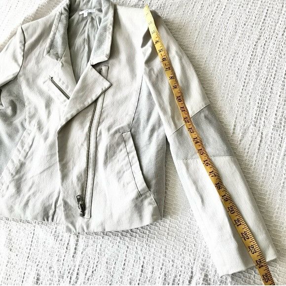 Helmut Lang Helmut Lang Women’s Asymmetrical Zip Moto Jacket Tan Beige G Size S / US 4 / IT 40 - 15 Thumbnail