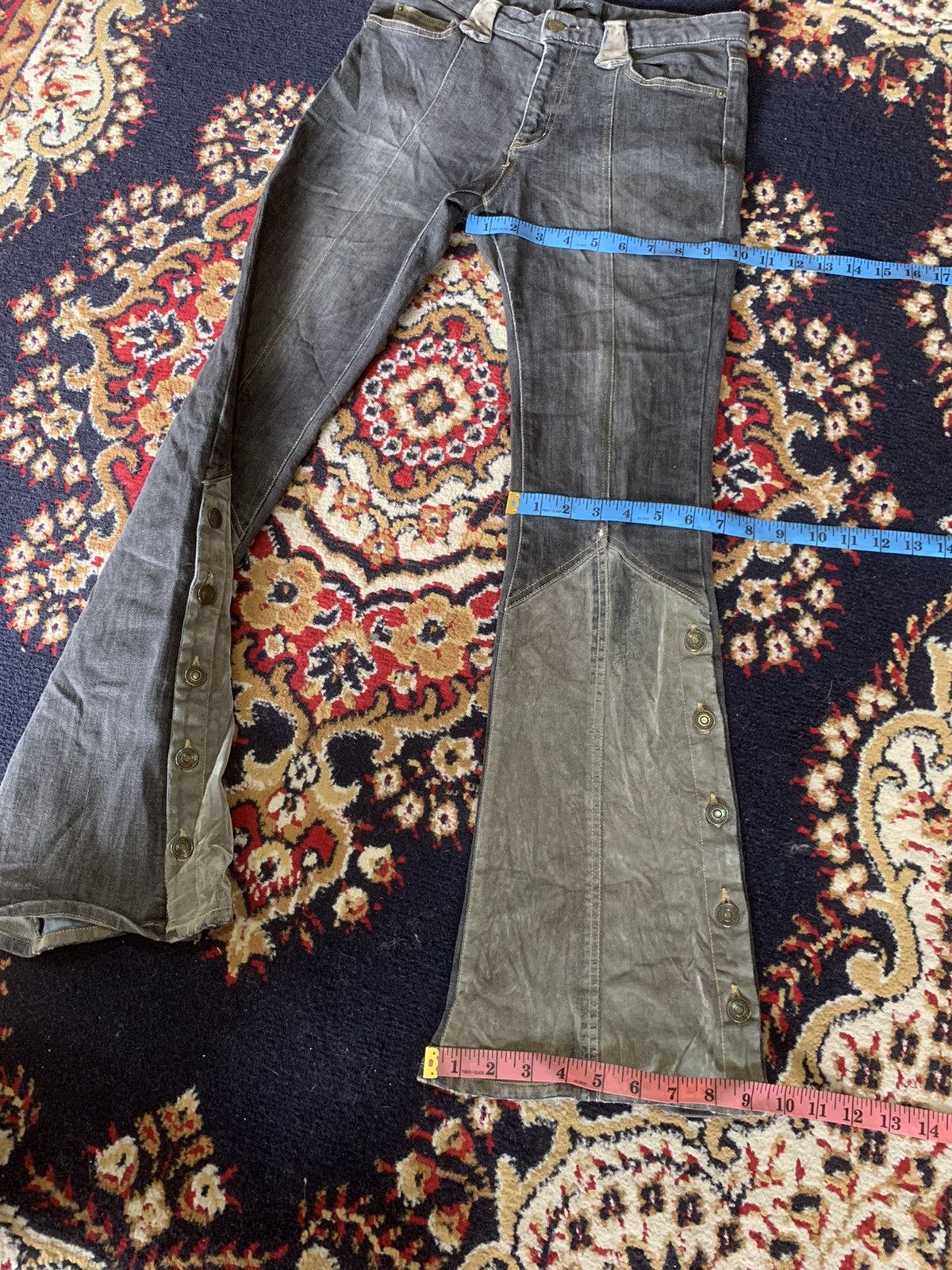 Japanese Brand Vintage Flare ORIRIN Bootcut Side Button Leg Denim Size 28" / US 6 / IT 42 - 17 Thumbnail