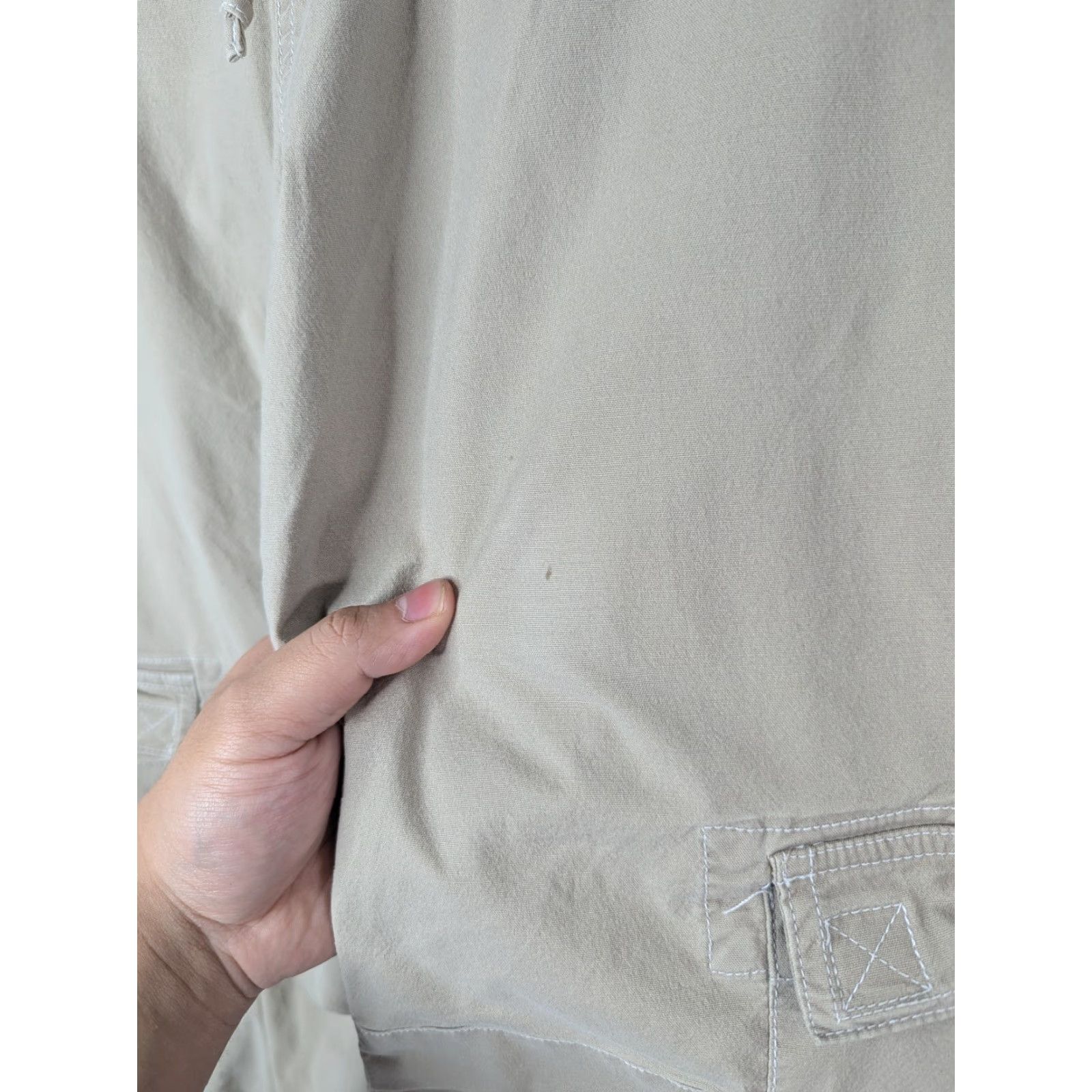 Prana prAna Capri Pants Women's L Khaki Tie Drawstring Outdoor Hiking Cargo Capris - Beige, Pockets, Stretch, Crop - Logo Size 36" / US 14 / IT 50 - 2 Thumbnail