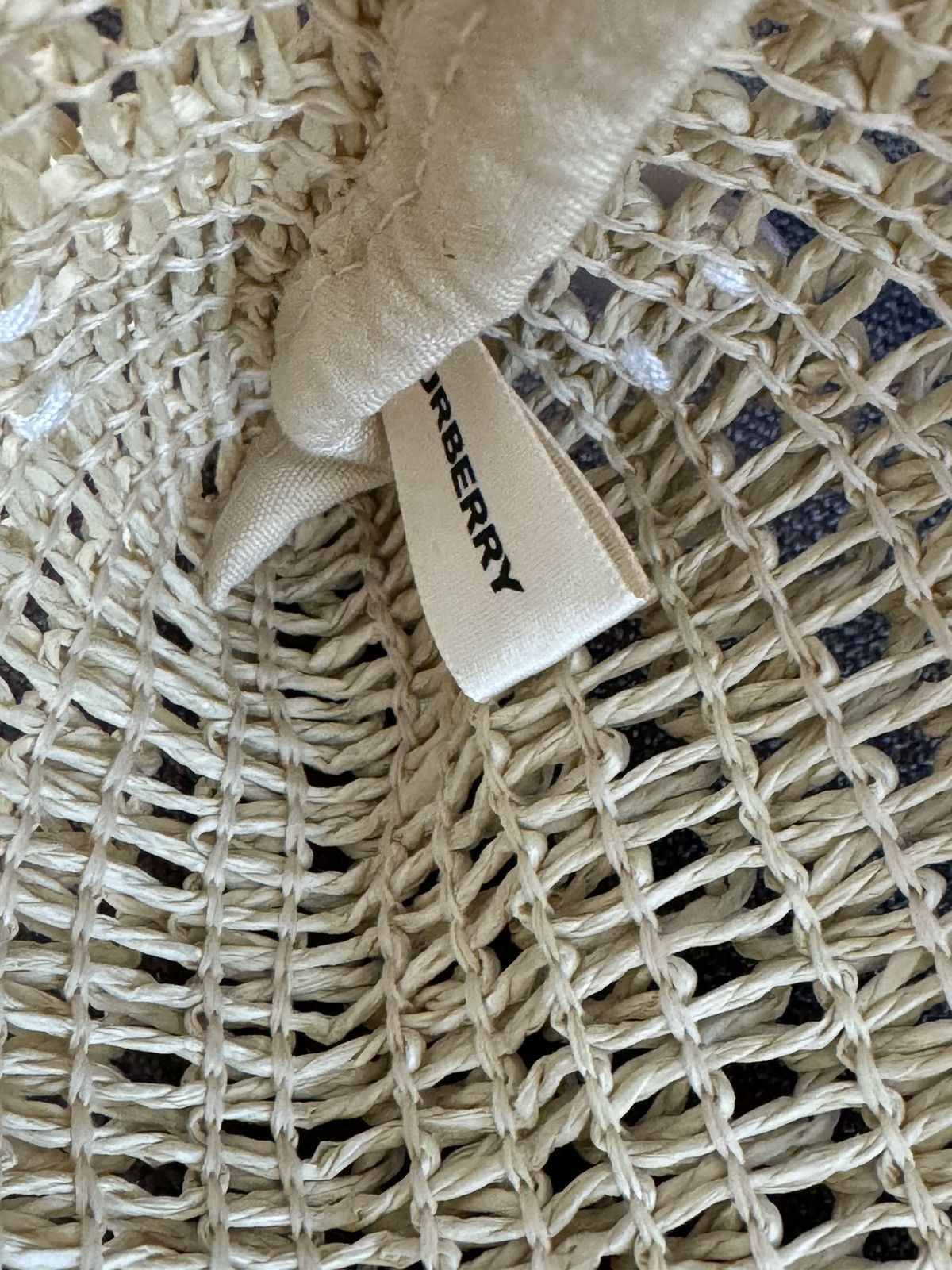 Burberry × Burberry Prorsum Burberry Straw Beige Logo Small Tote Bag Size ONE SIZE - 3 Thumbnail