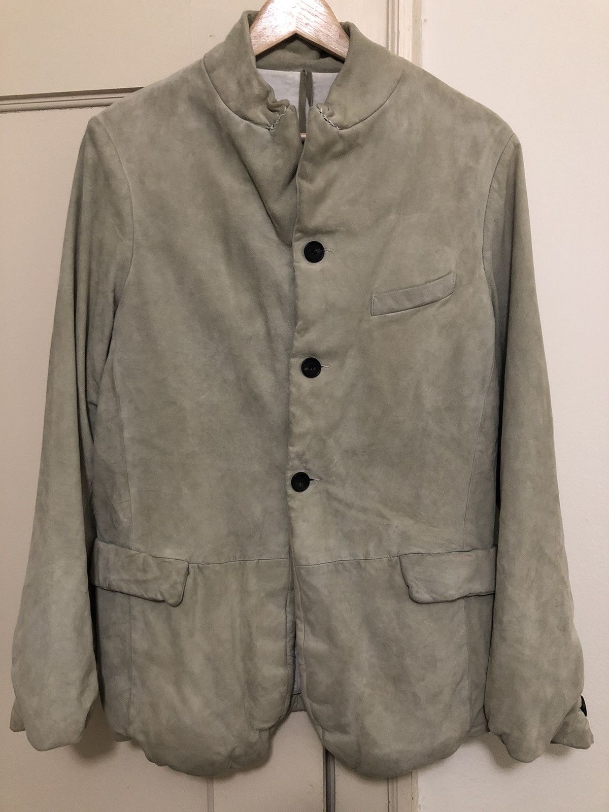 image of Bergfabel Suede Leather Jacket in Grey, Men's (Size Medium)