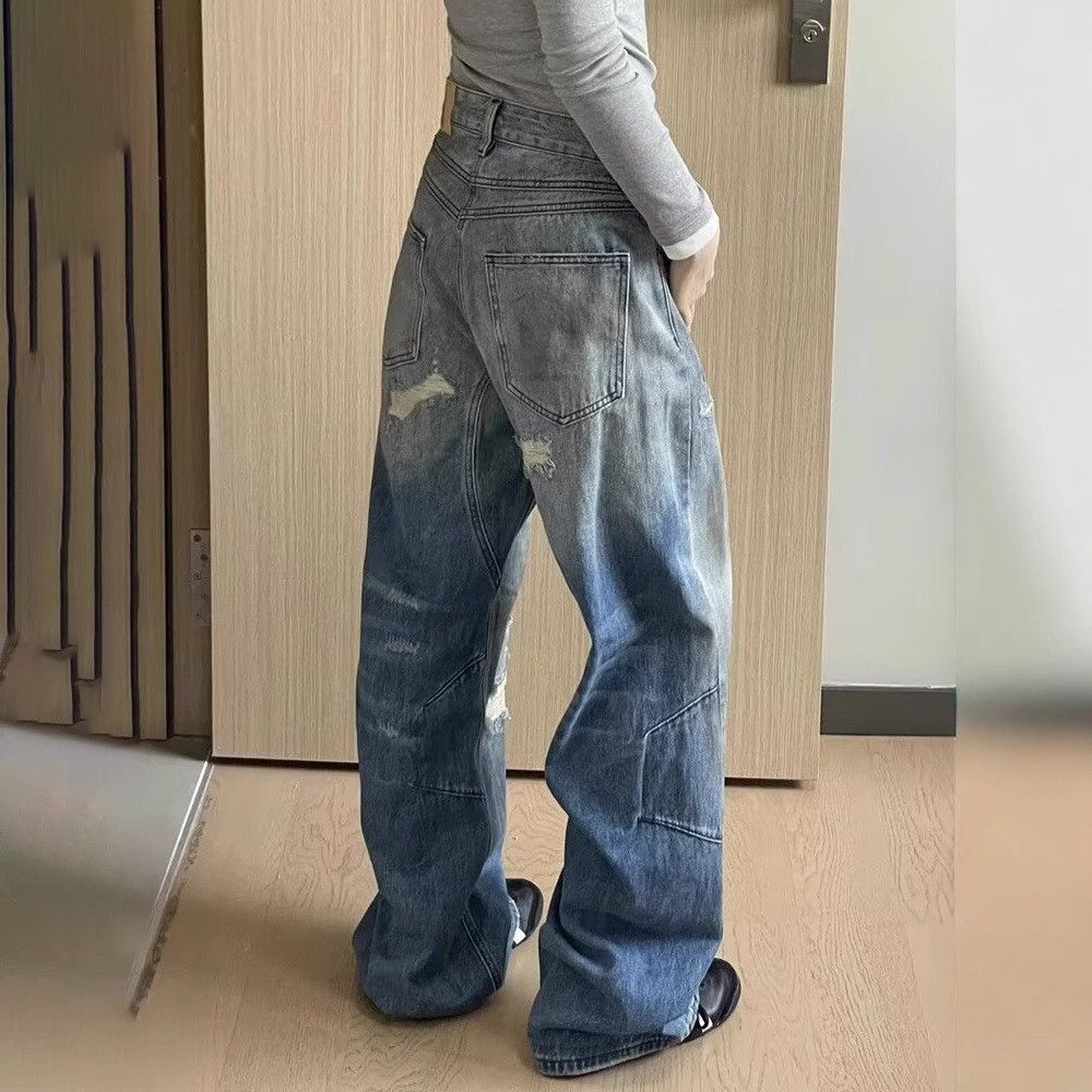 Japanese Brand × Jean Baggy Jeans Fake Holes Size US 29 - 3 Thumbnail