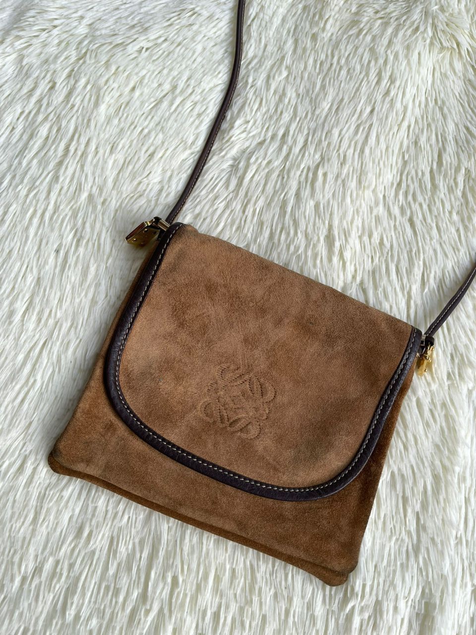 Loewe × Vintage Loewe Suede Leather Sling Bag Size ONE SIZE - 7 Thumbnail