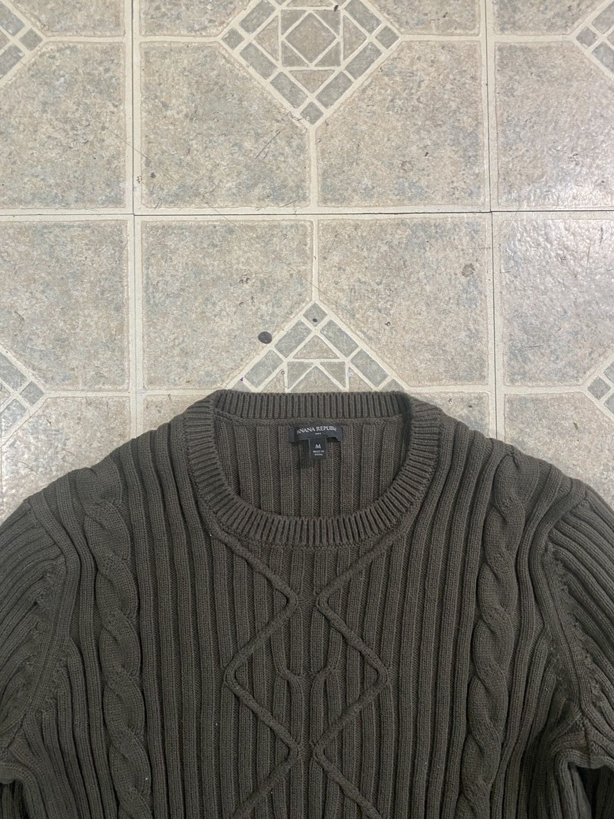 Other Vintage 90s cable Knitted sweater green winter thick Size US M / EU 48-50 / 2 - 2 Thumbnail