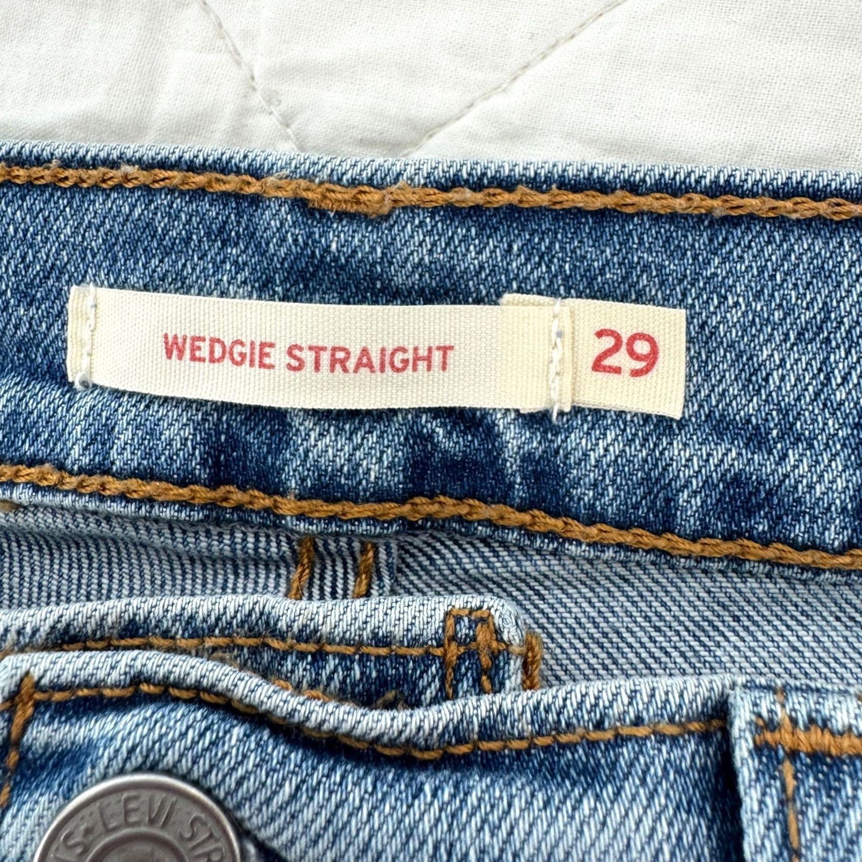 Levi's Levi's Jeans Womens Straight Blue Distressed Raw Hem Denim Size 29 Size 29" - 3 Thumbnail