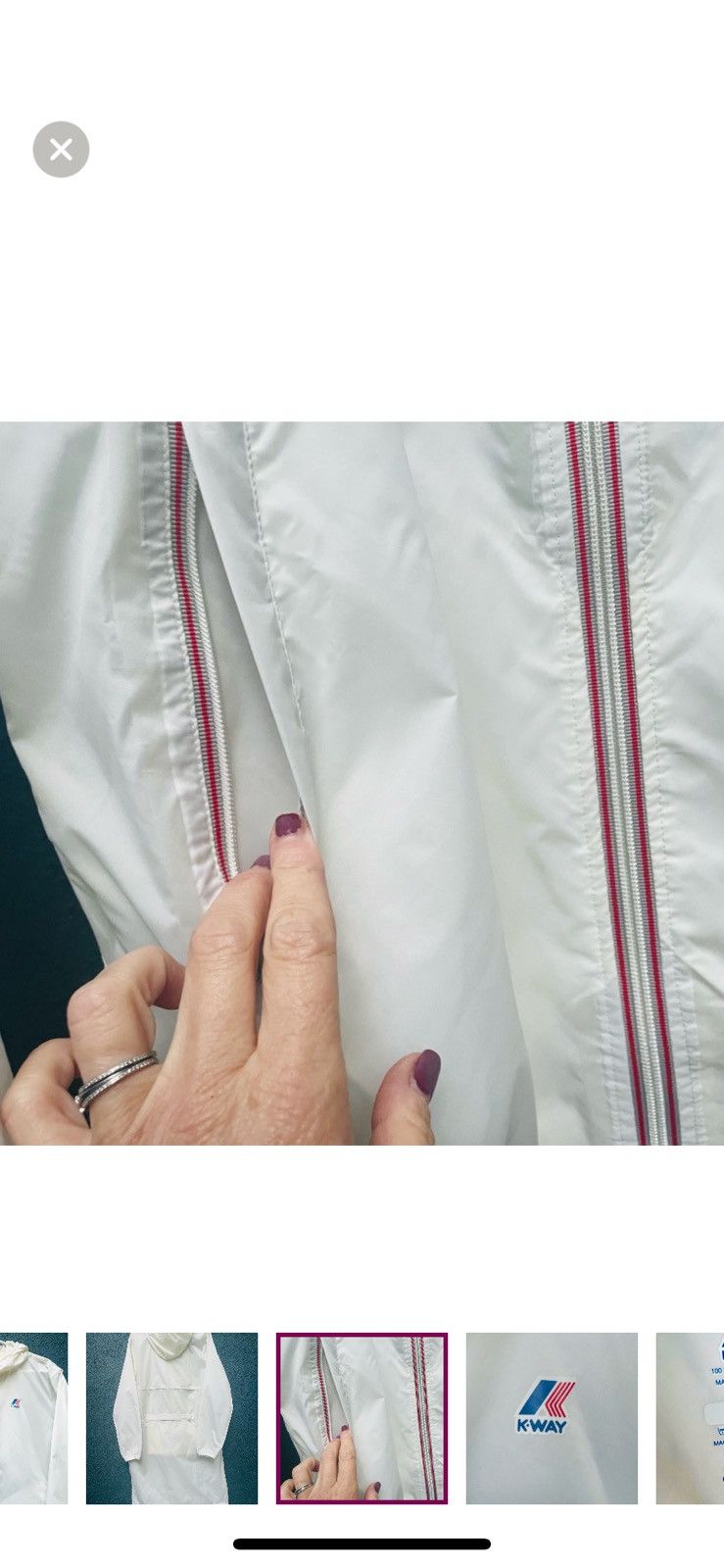 K-Way K Way Long White Raincoat Size US XL / EU 56 / 4 - 4 Thumbnail