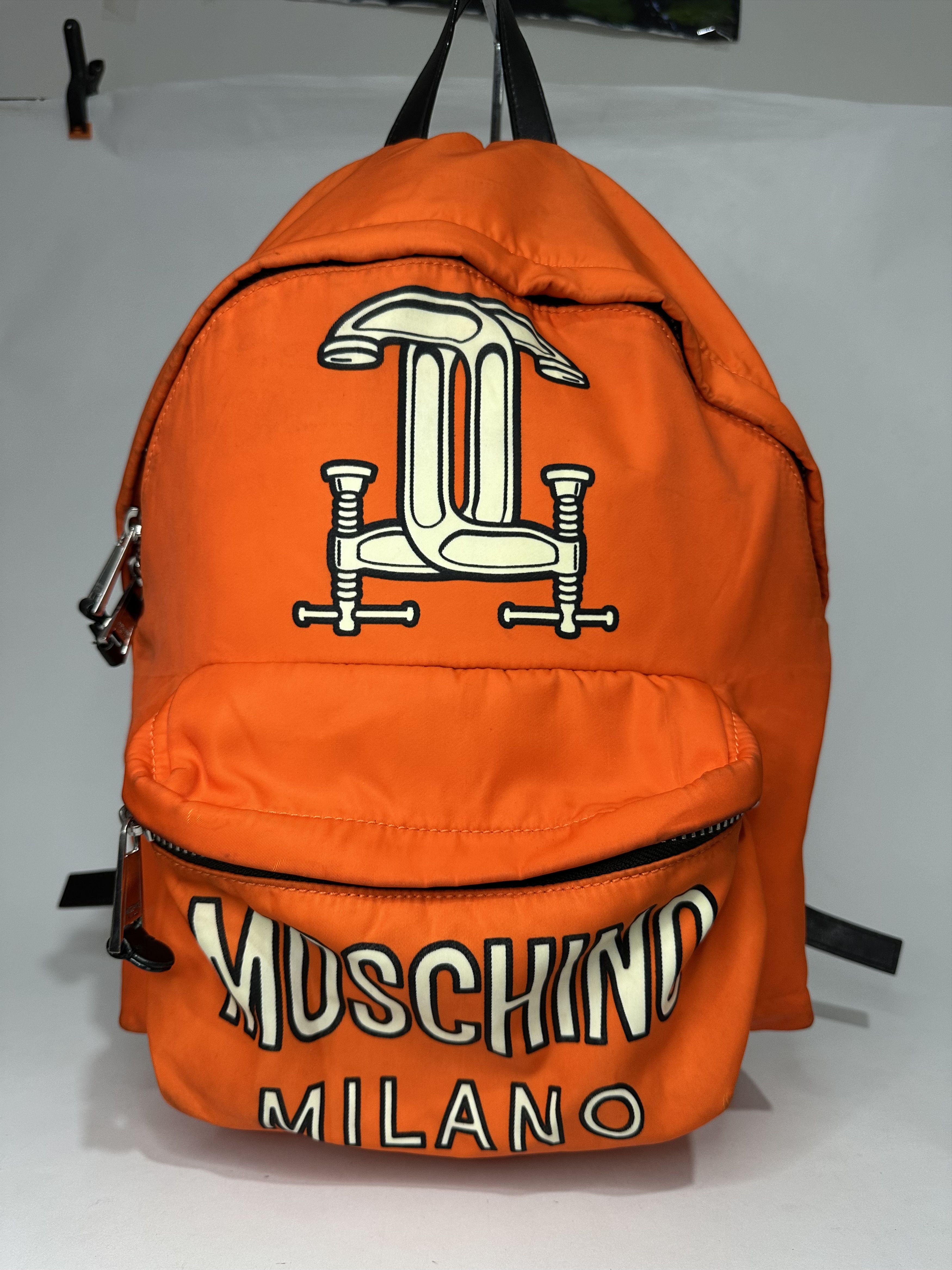 Moschino Rare Moschino Neon Orange Construction Nylon Backpack. Size ONE SIZE - 1 Thumbnail