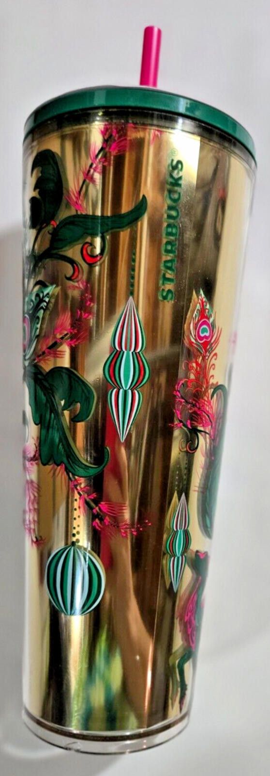 Designer Starbucks Tumbler Gold Green 2024 24 oz RARE NWT Size ONE SIZE - 1 Thumbnail