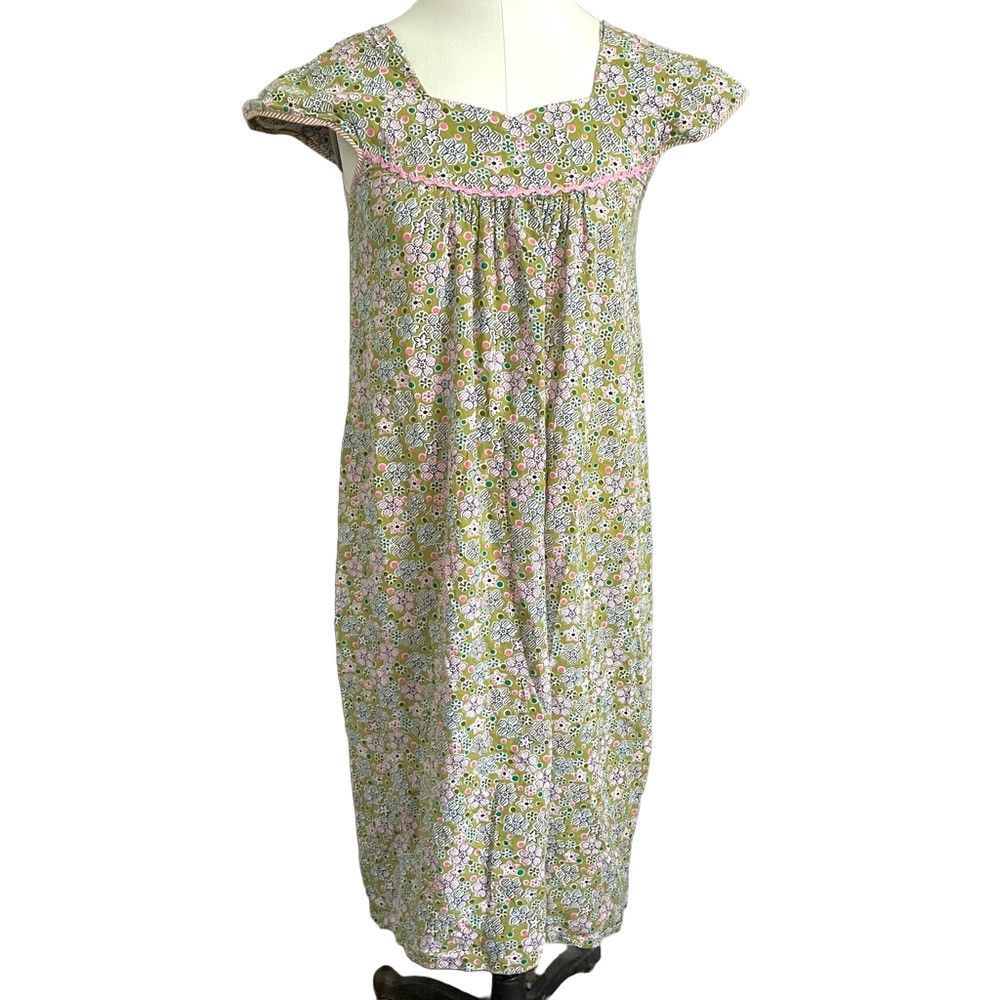 Vintage Vintage Floral Cotton Nightgown Dress w/ Cap Sleeves - Small Size S / US 4 / IT 40 - 3 Thumbnail