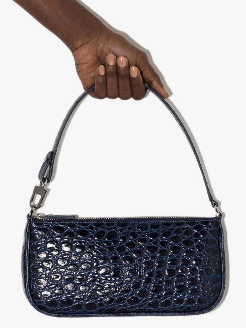 By Far o1mle1224 Size:OS/Croco Embossed Leather Handle Bag in Balck Size ONE SIZE - 2 Thumbnail