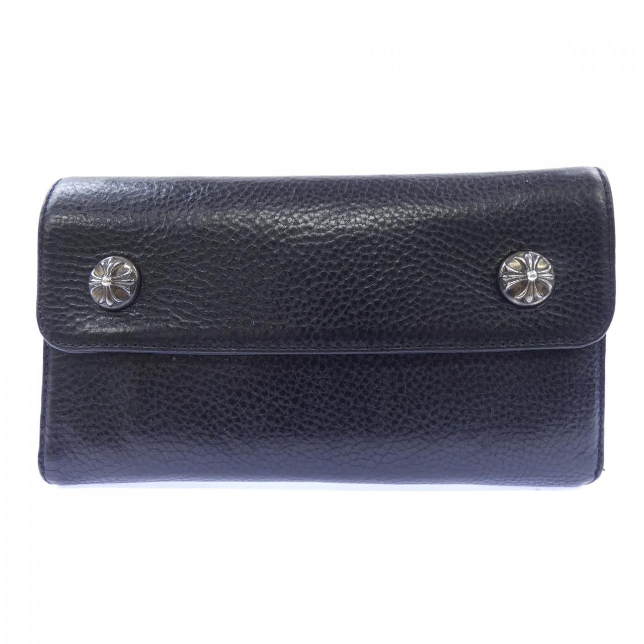 Chrome Hearts Chrome Hearts Chrome Hearts WAVE CROSS BTN Wallet Leather Long Wallet 2246 304 0501 0900 DUTY FREE for USA Size ONE SIZE - 1 Thumbnail
