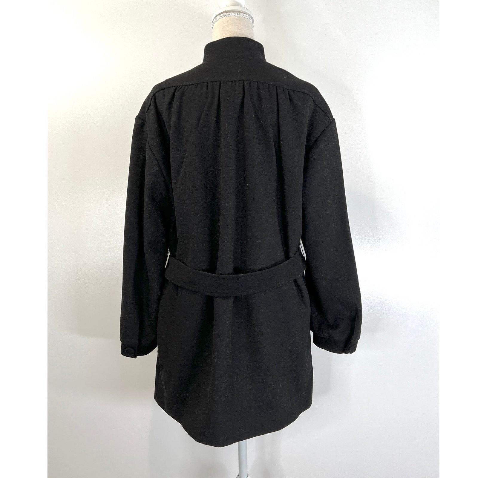 Other Something Navy Noelle Coat Black Wool Mid Length Belted Size M / US 6-8 / IT 42-44 - 7 Thumbnail