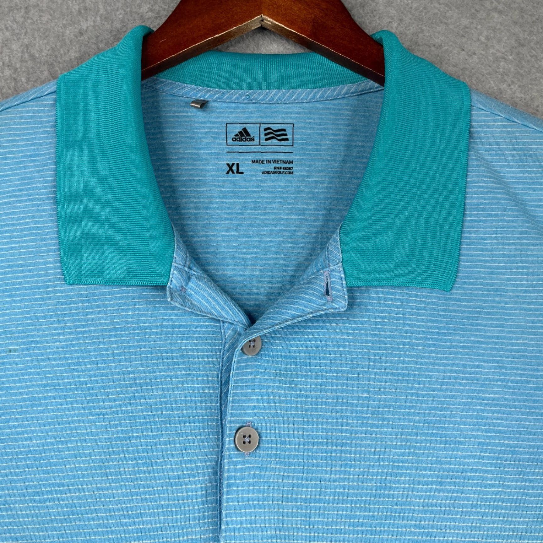 Adidas Adidas Golf Polo Shirt Mens XL Blue Striped Polo Shirt Short Sleeve Stretch Classic Golf Size US XL / EU 56 / 4 - 3 Thumbnail