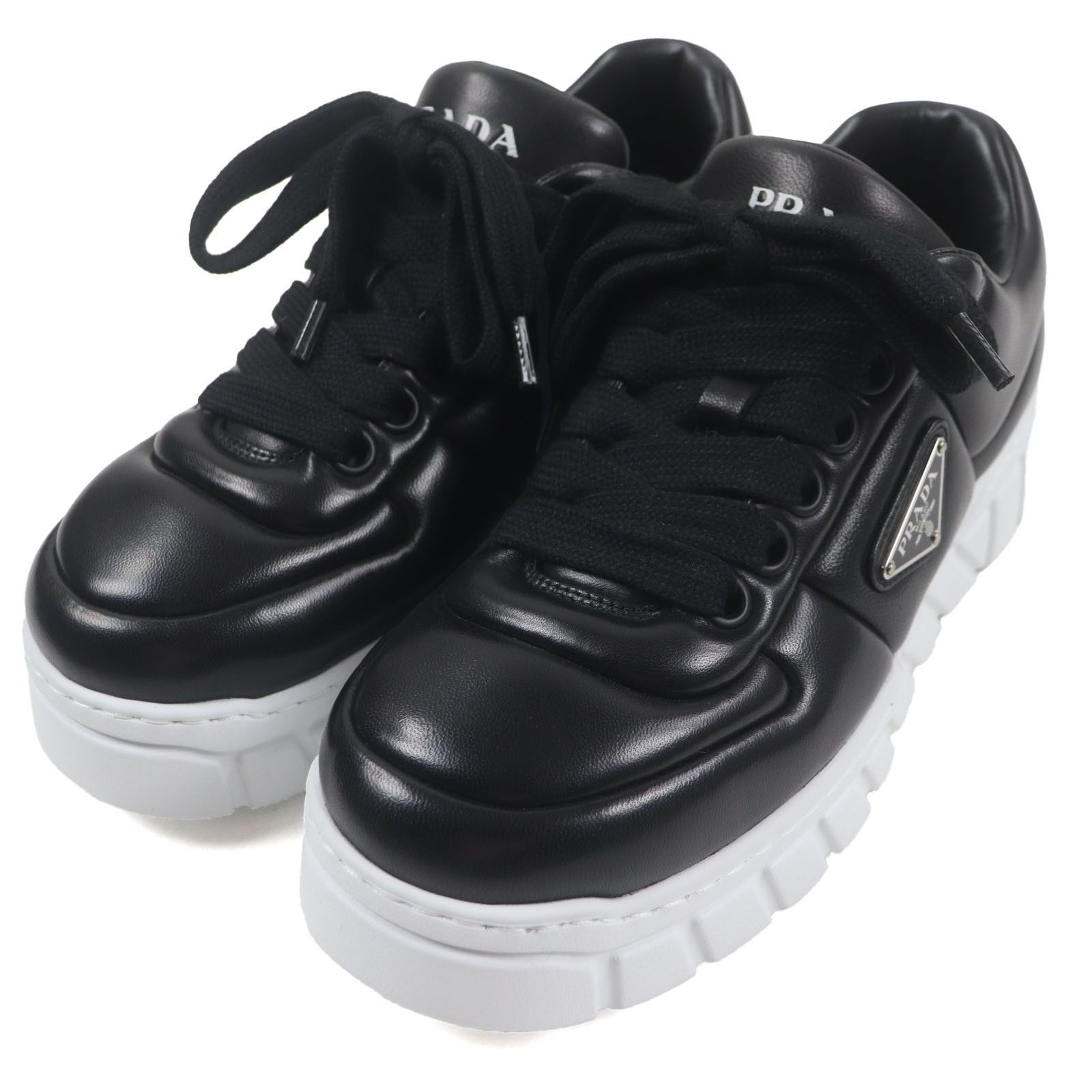 Prada Prada Prada Triangle logo Nappa leather sneakers Leather Shoes 2EE386 DUTY FREE for USA Size ONE SIZE - 1 Thumbnail