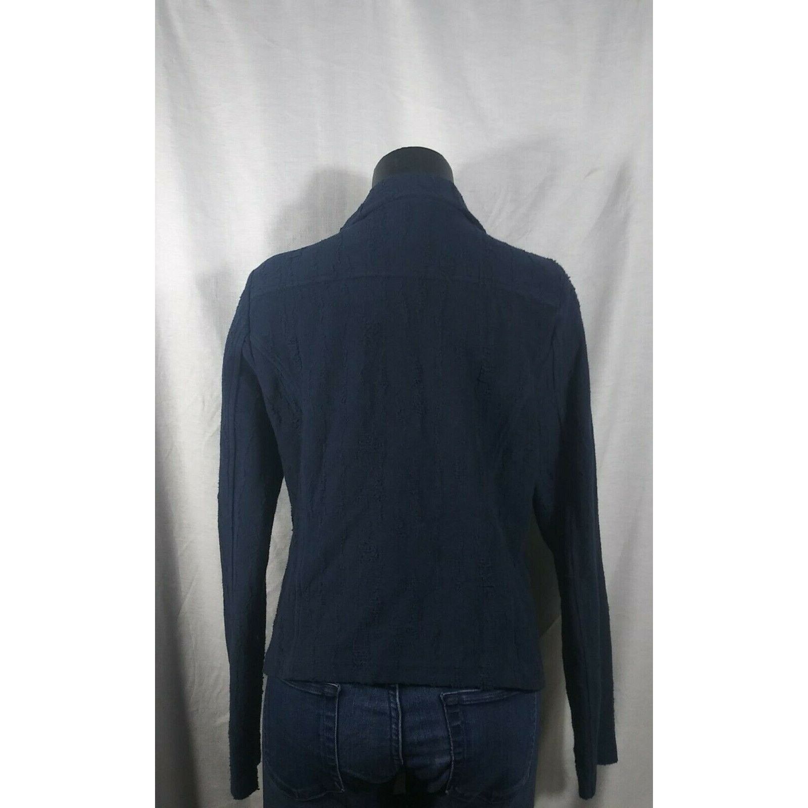 The Unbranded Brand Skies Are Blue Jacket Women's M - Distressed Moto Navy Blue Size M / US 6-8 / IT 42-44 - 3 Thumbnail