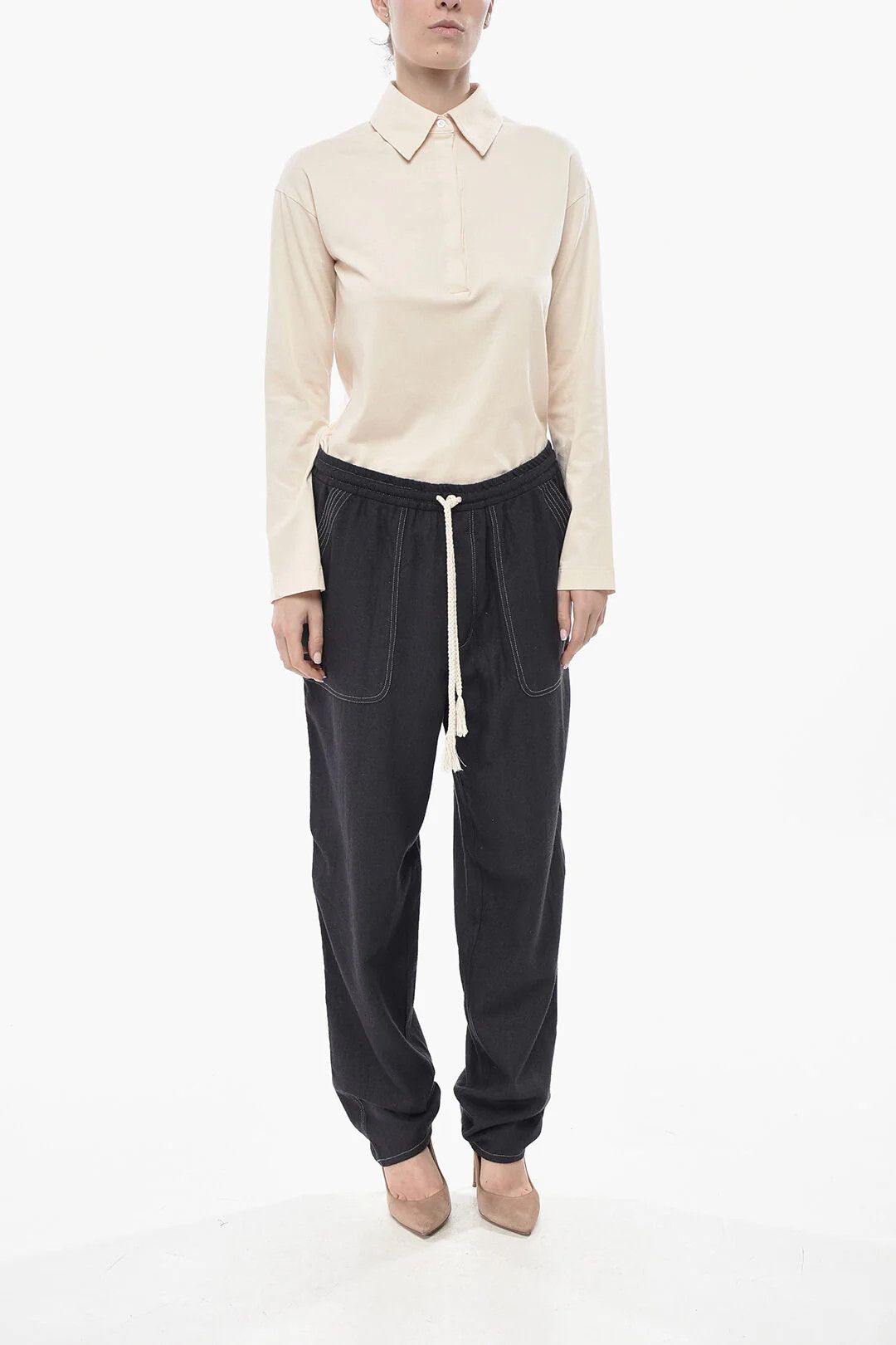 Isabel Marant og1mm0326 Silk-Jersey Pant in Blue Size 30" / US 8 / IT 44 - 4 Thumbnail