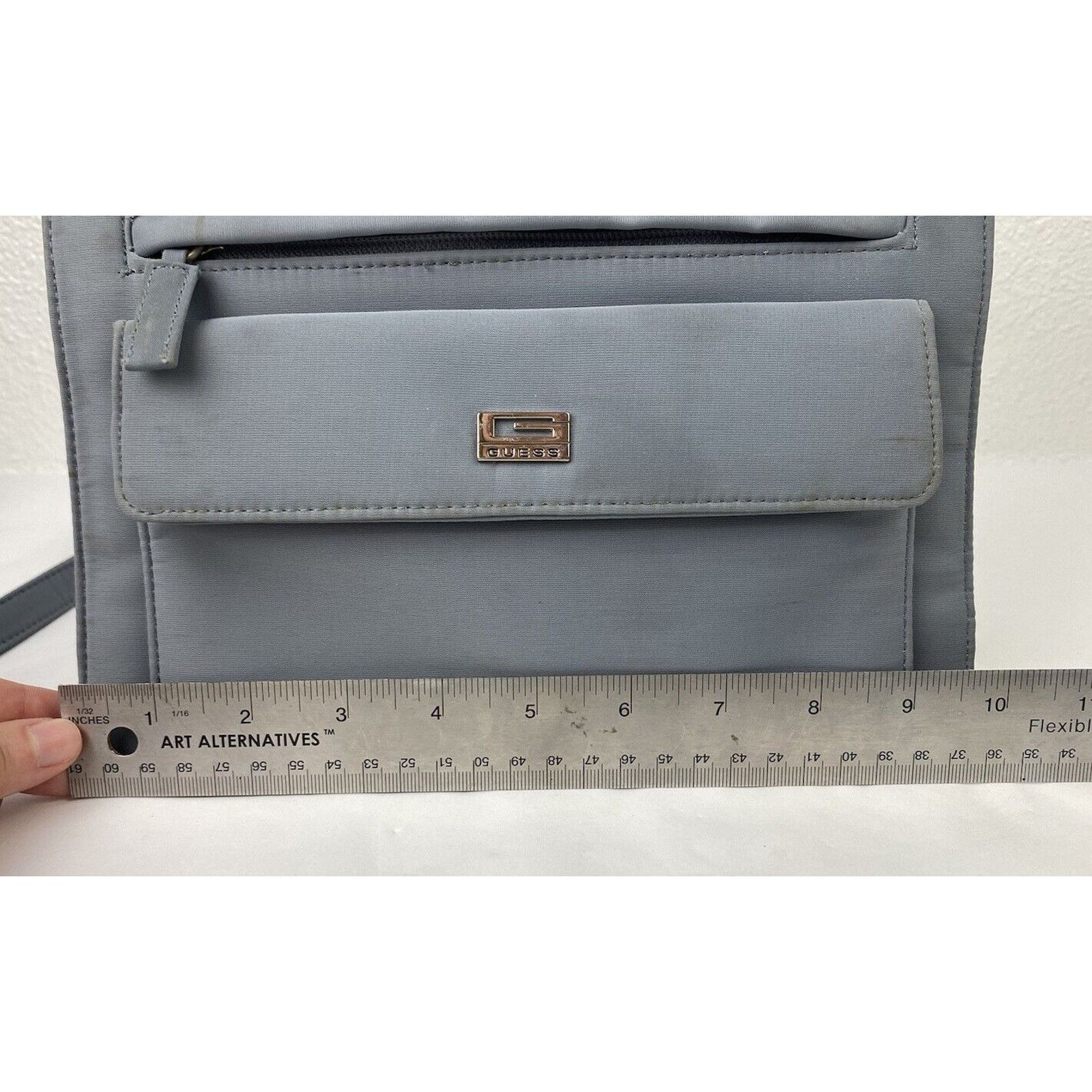 Guess VTG GUESS Gray Nylon Shoulder Bag Purse Metal Logo Y2K 90s Size ONE SIZE - 20 Thumbnail