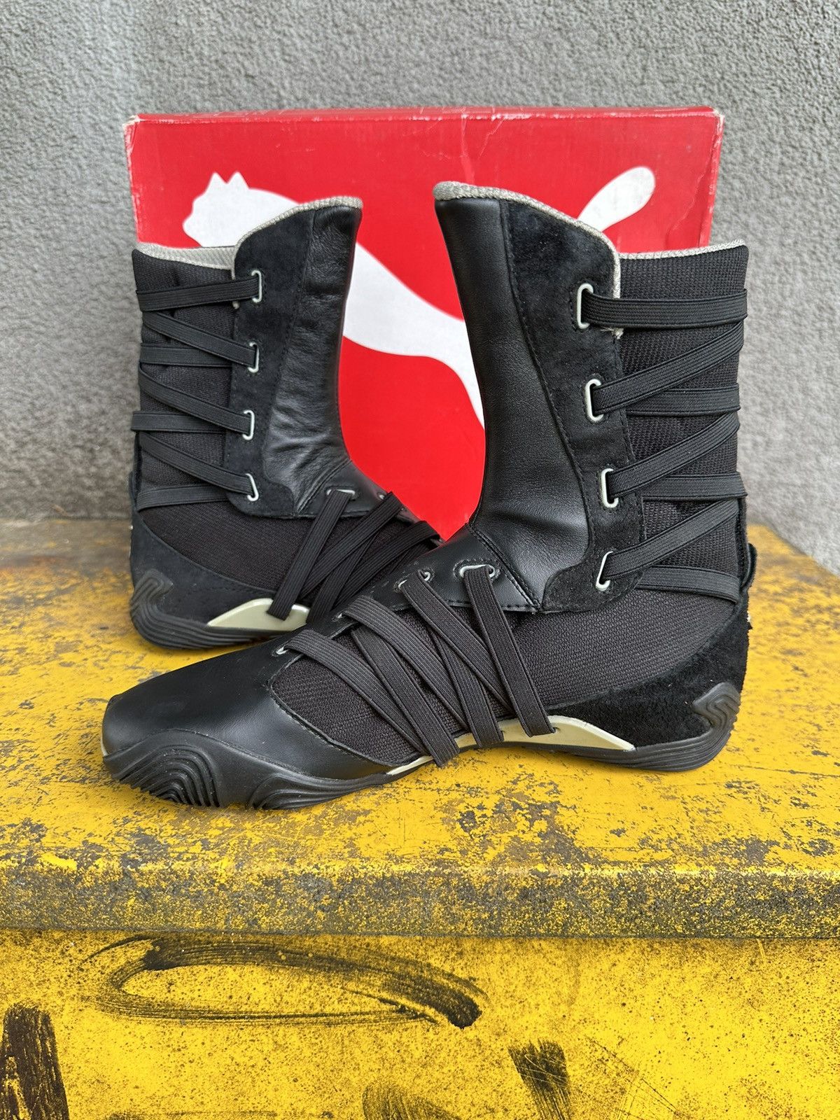 Puma Puma Slidre mid moto shoes vintage archive mostro Size US 8.5 / IT 38.5 - 2 Thumbnail