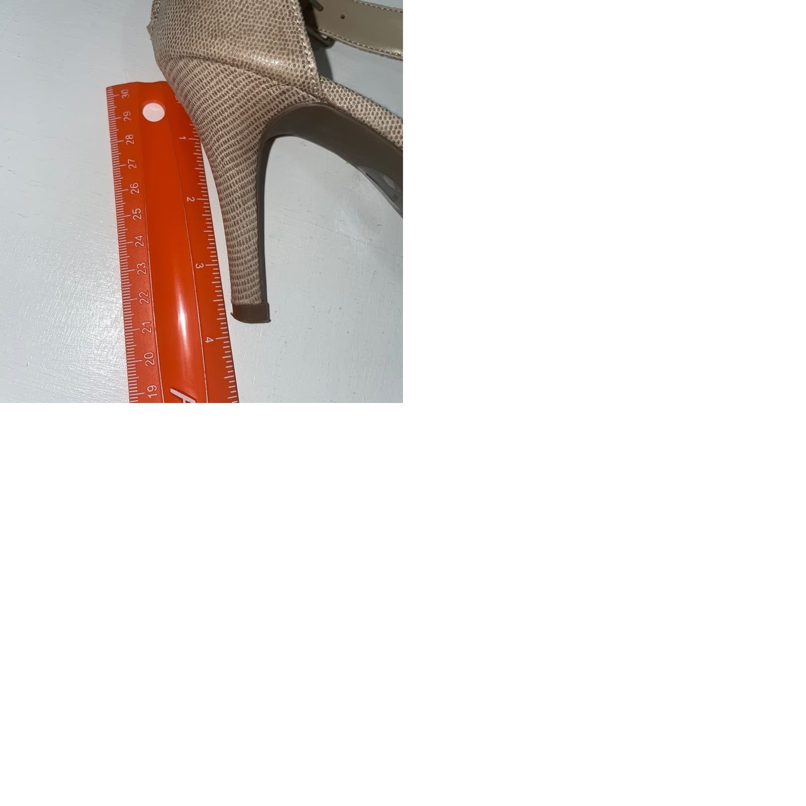 Worthington Worthington Cari Taupe High Heeled Sandal Women Size 7 M Zipper Back Open Toe Snakeskin Pattern Stiletto Heel 3.5 in Party/Cocktail Shoes Size US 7 / IT 37 - 9 Thumbnail
